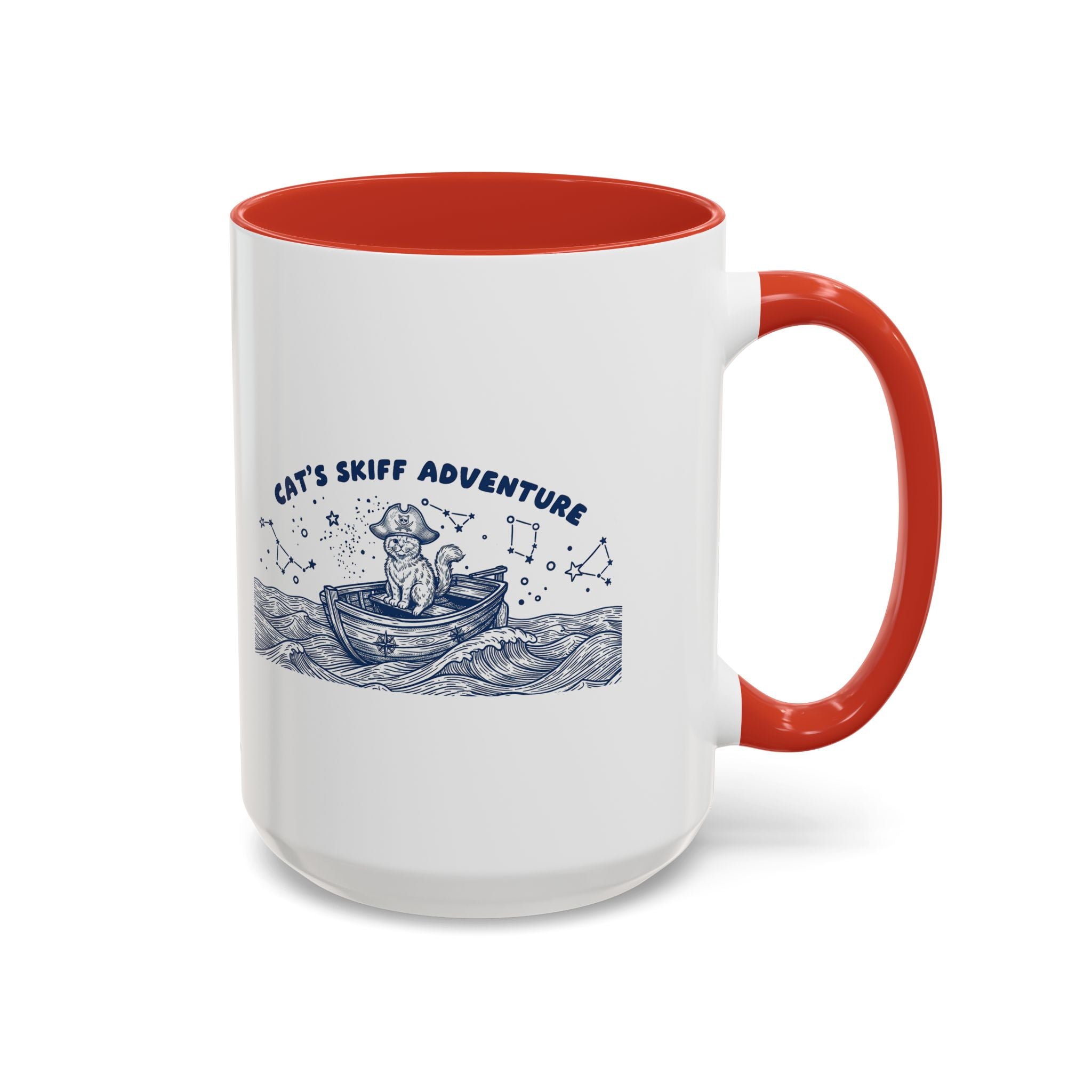 Cat's Skiff Adventure Ocean Mug - Cute Nautical Cat Lover Coffee Cup