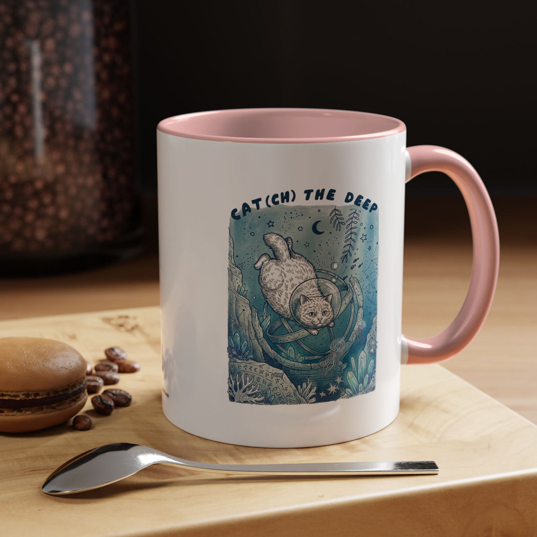 Cat's Deep Ocean Adventure Mug - Underwater Cat Lover Coffee Cup