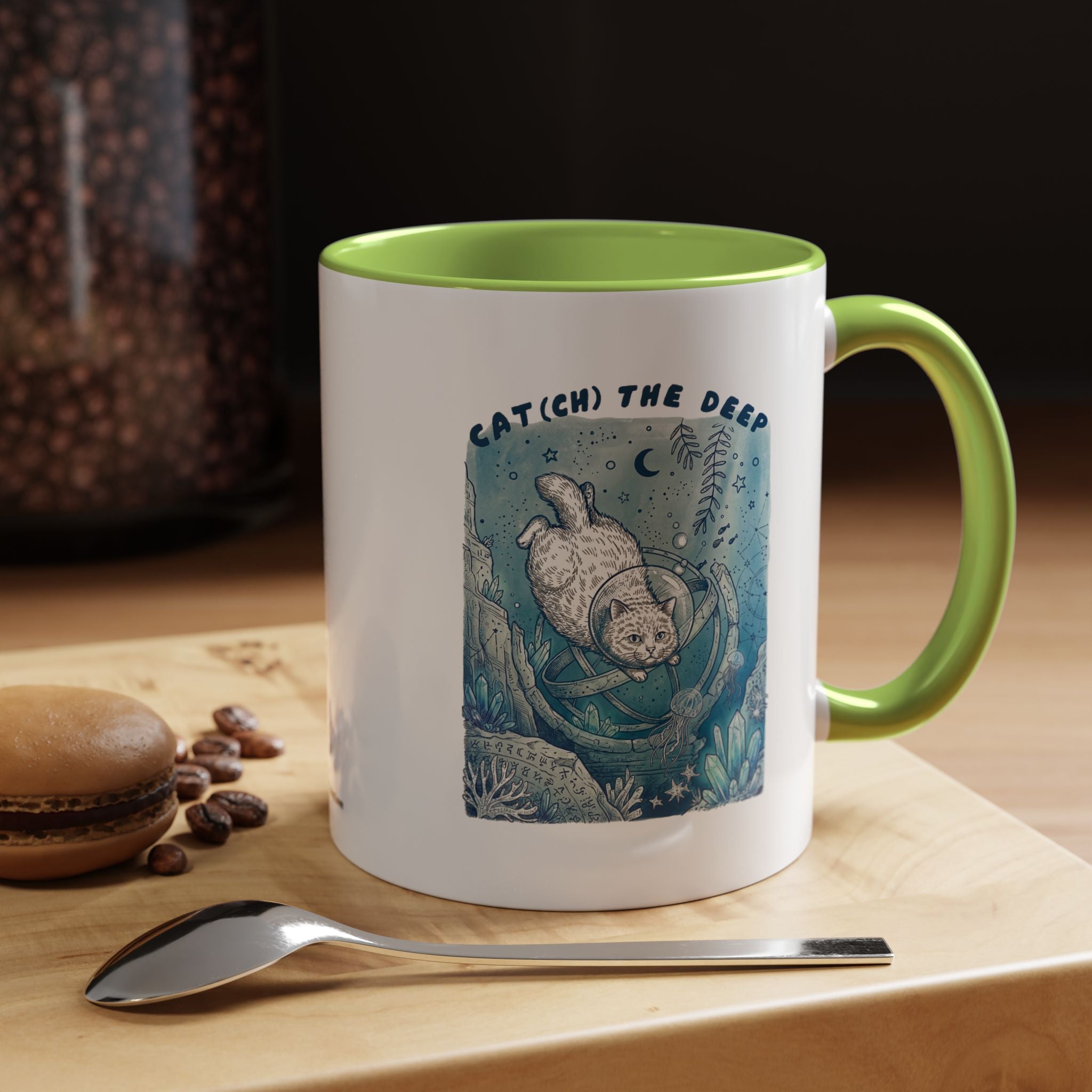 Cat's Deep Ocean Adventure Mug - Underwater Cat Lover Coffee Cup