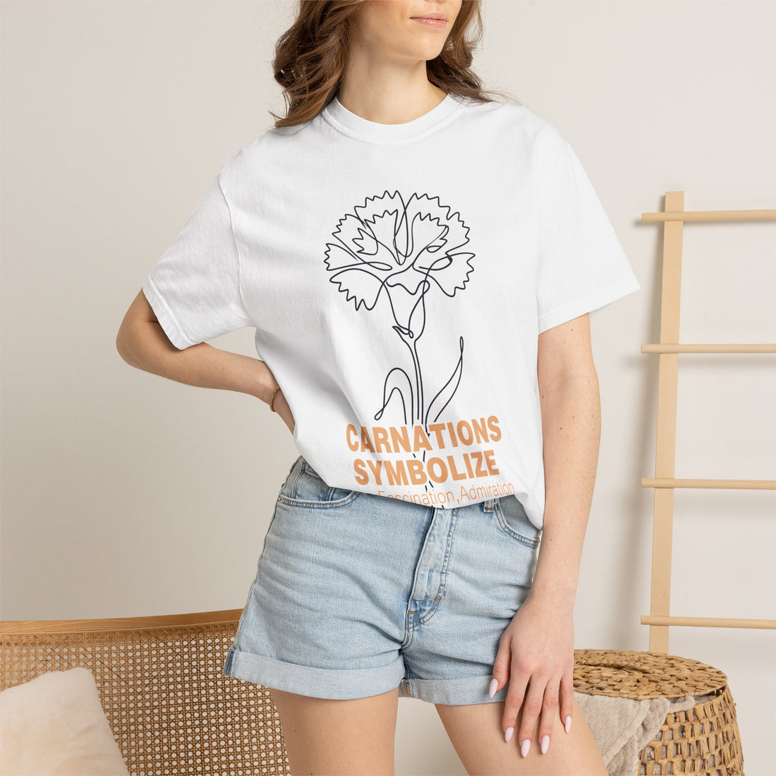 Carnation Flower T-Shirt - Birth Flower Shirt for Women, Flower Lover Gift