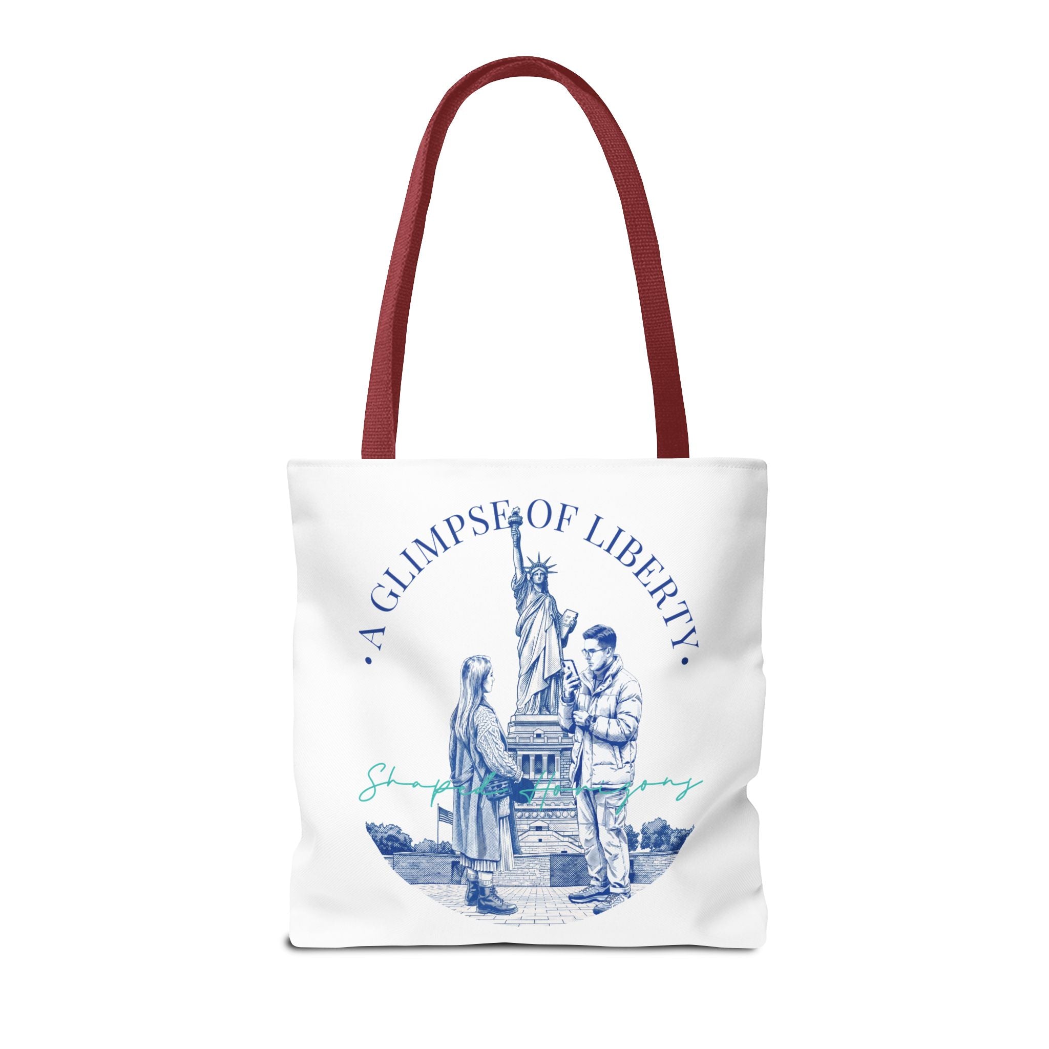 A Glimpse Of Liberty Travel Tote Bag | Statue of Liberty New York Canvas Tote Bag