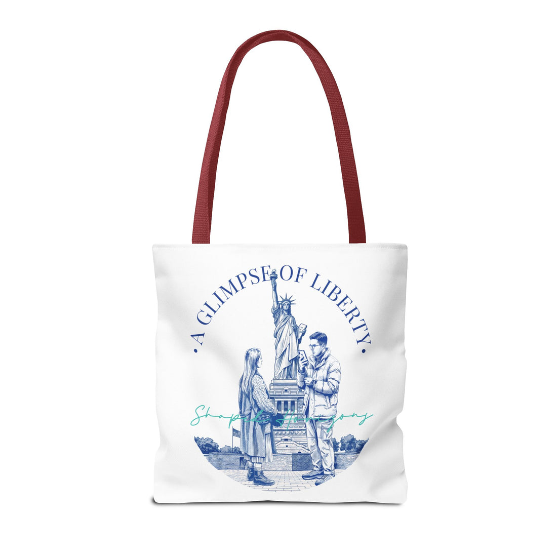 A Glimpse Of Liberty Travel Tote Bag | Statue of Liberty New York Canvas Tote Bag