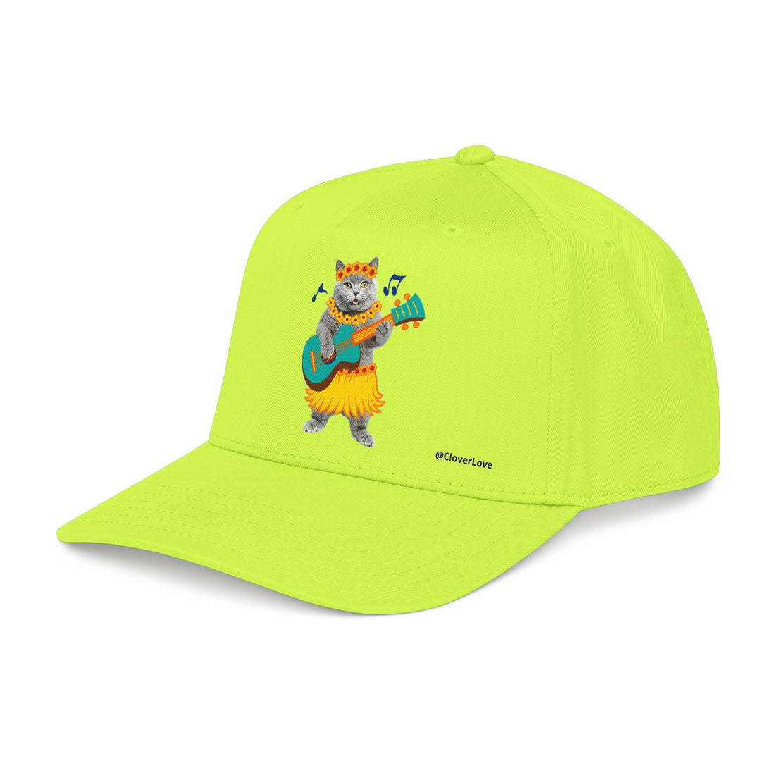 Summer Cat Guitar Hat – Personalized Pet Lover Baseball Cap, Fun Beach Vacation Gift