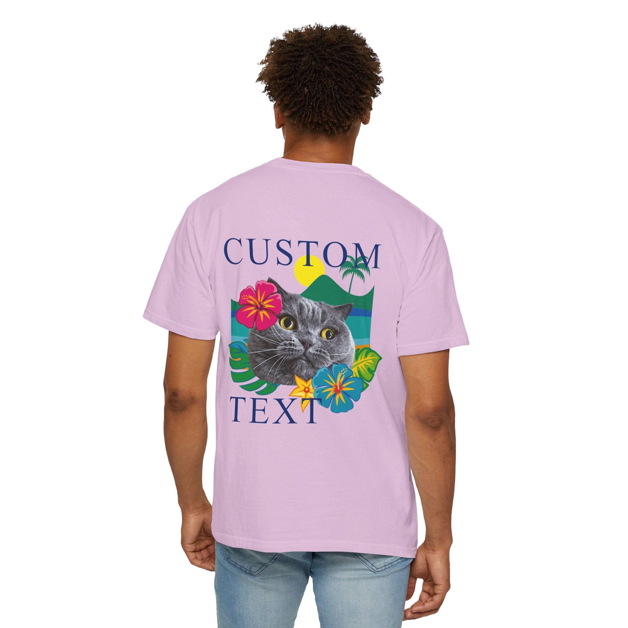 Custom Pet Summer T-Shirt -Tropical Vacation Style Pet Lover Gift