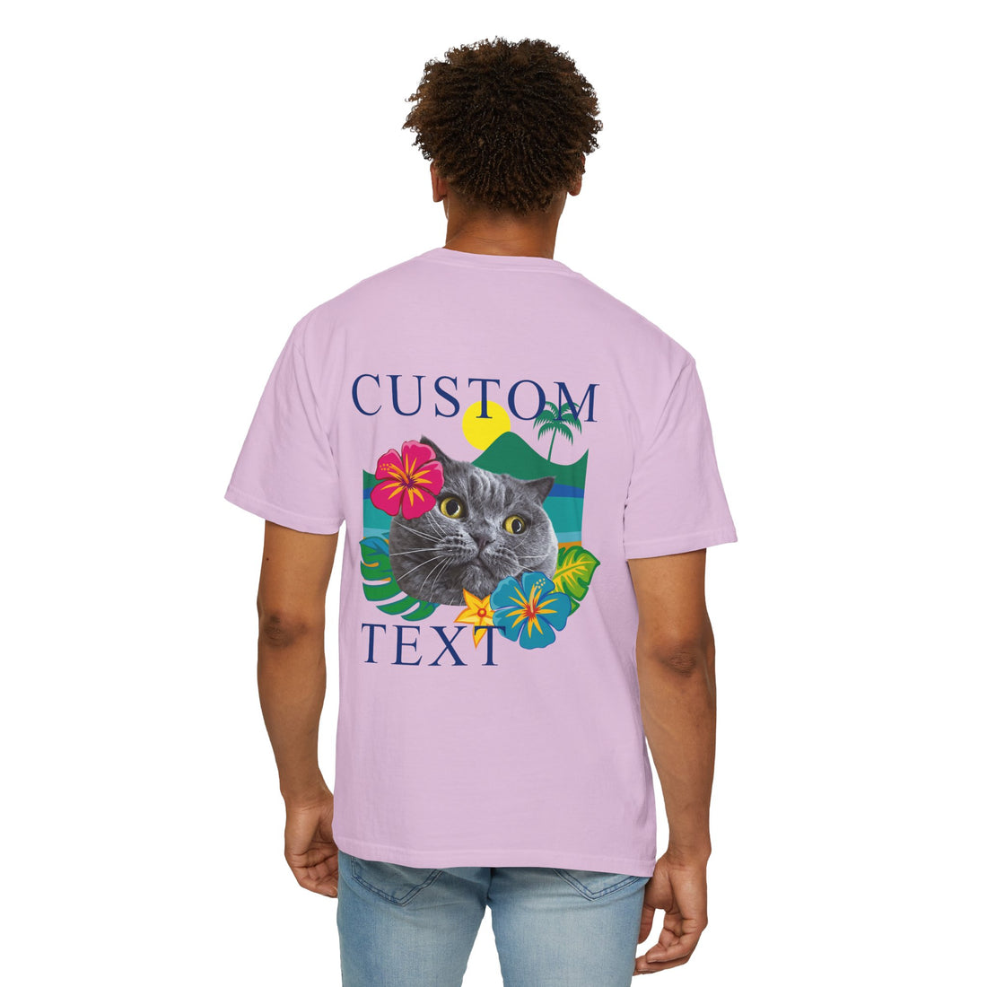 Custom Pet Summer T-Shirt -Tropical Vacation Style Pet Lover Gift