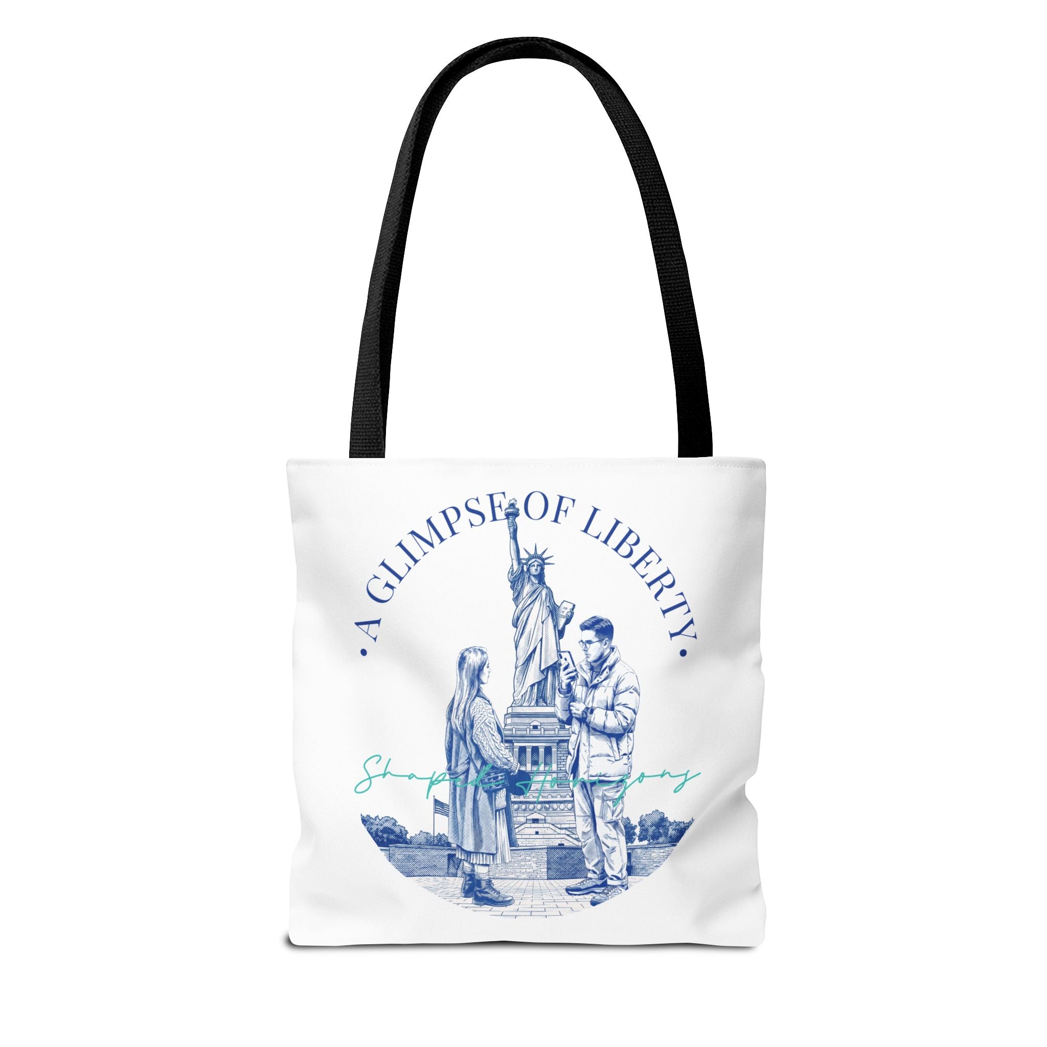 A Glimpse Of Liberty Travel Tote Bag | Statue of Liberty New York Canvas Tote Bag