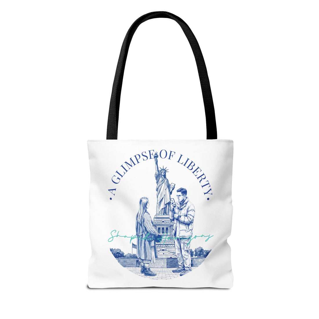 A Glimpse Of Liberty Travel Tote Bag | Statue of Liberty New York Canvas Tote Bag