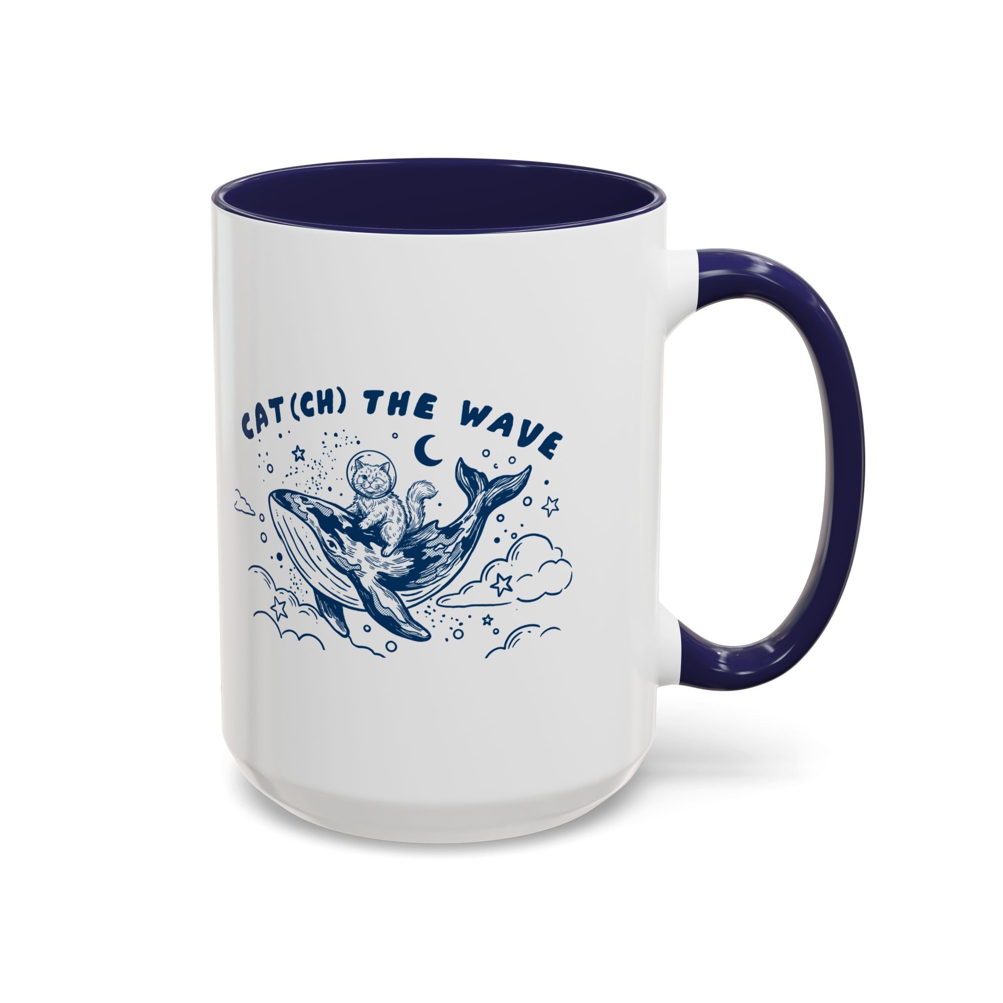 Cat's Wave Adventure Mug - Cute Cat Whale Ocean Coffee Cup