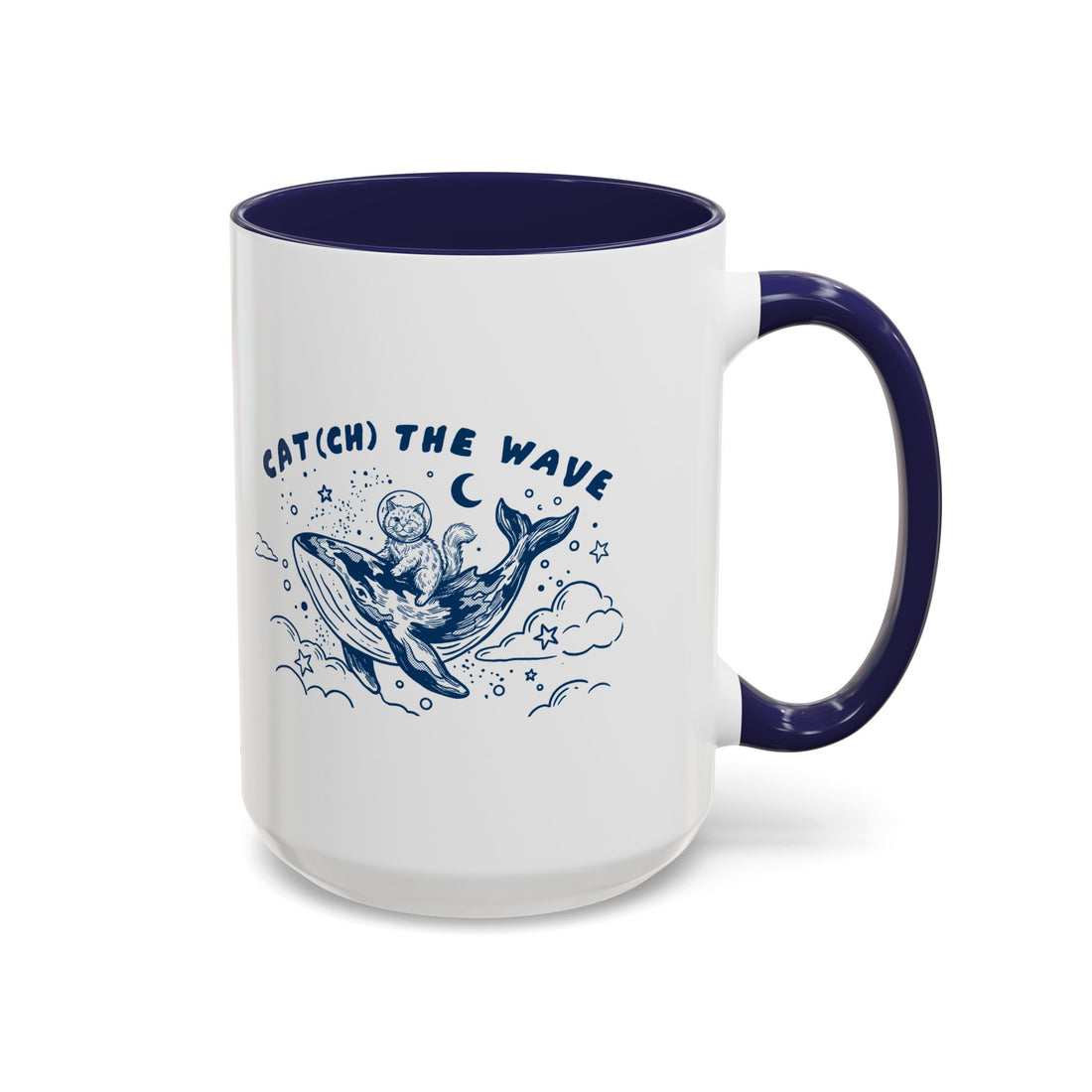 Cat's Wave Adventure Mug - Cute Cat Whale Ocean Coffee Cup