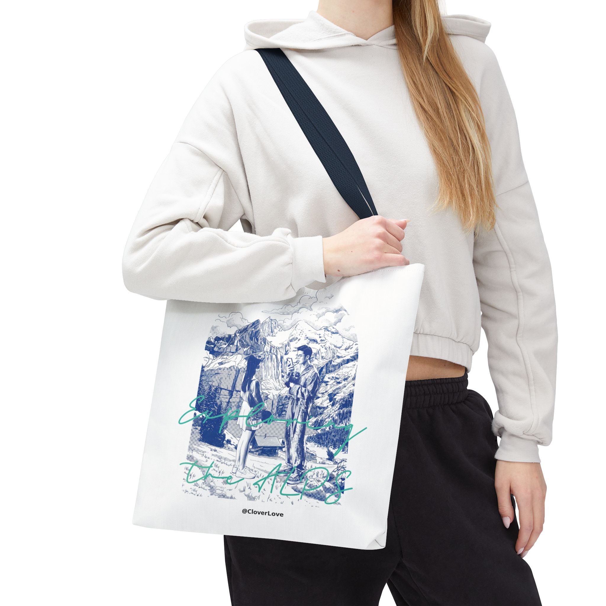 Travel Adventure Tote Bag | Vintage Mountain Explorer Canvas Bag