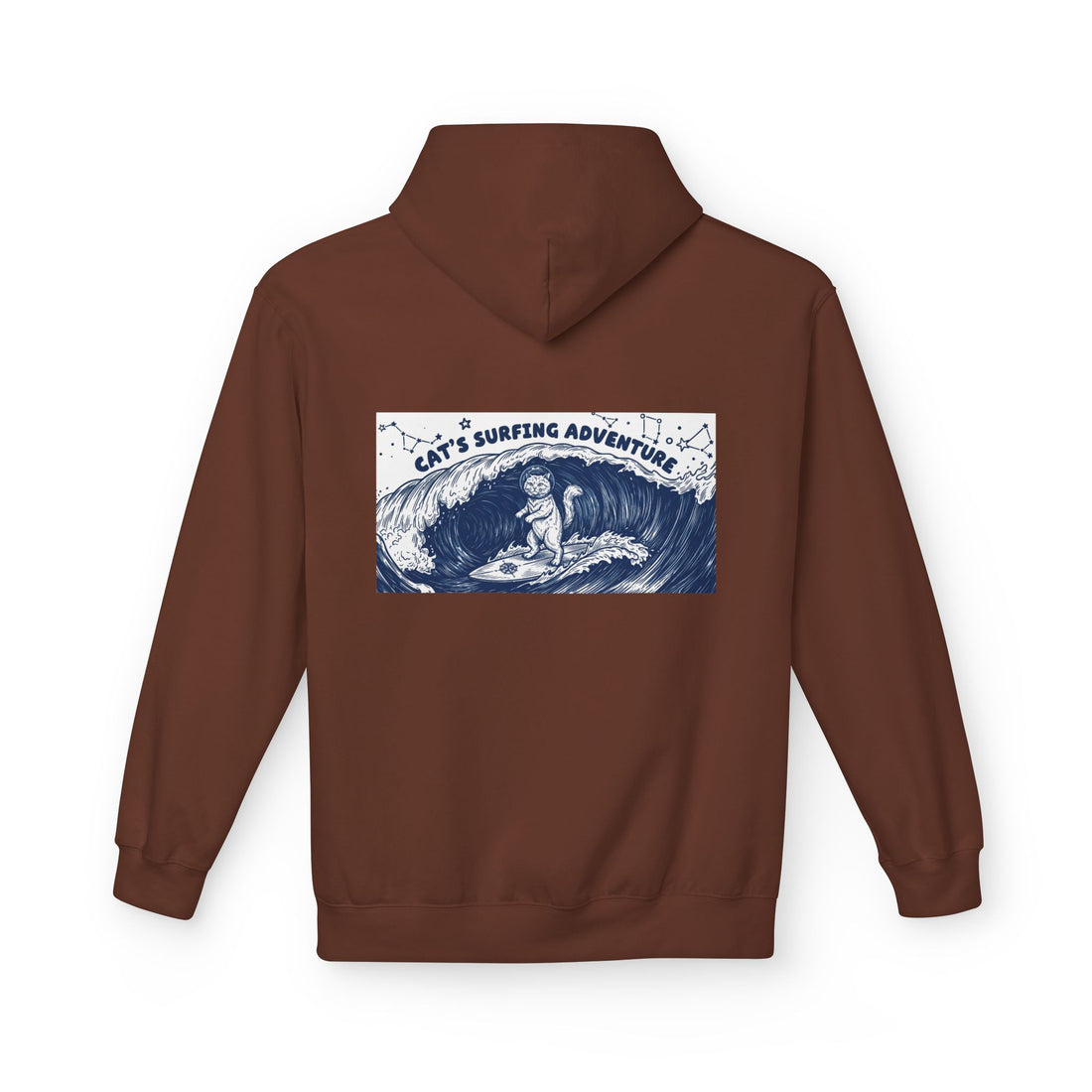 Cat's Surfing Adventure Hoodie | Vintage Ocean Graphic Sweatshirt