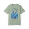 Cat in Ocean Fantasy T-Shirt - Vintage Blue Animal Shirt for Cat Lovers