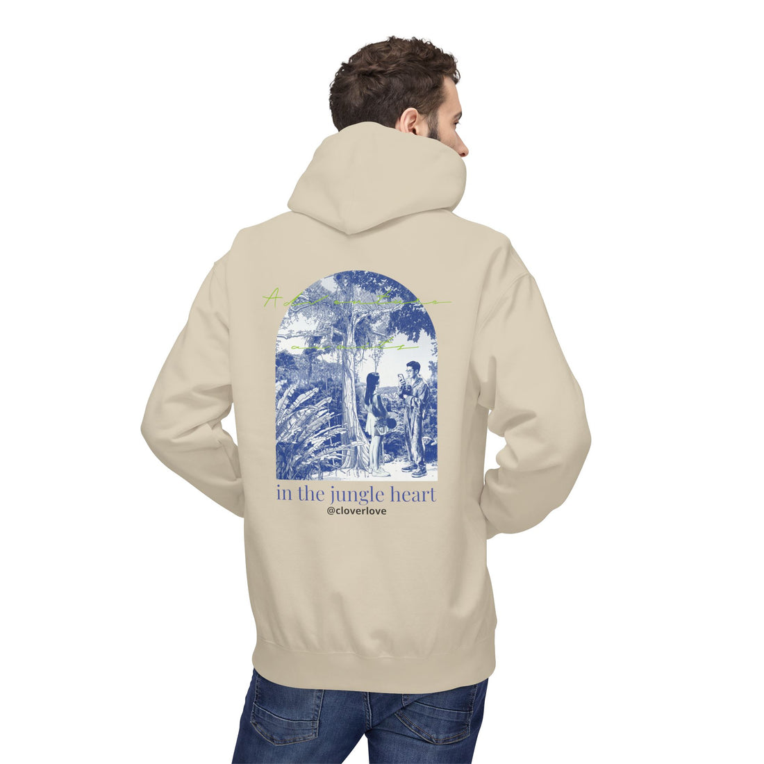 Dschungel-Abenteuer Hoodie – Vintage Tropical Travel Grafik Pullover Sweatshirt