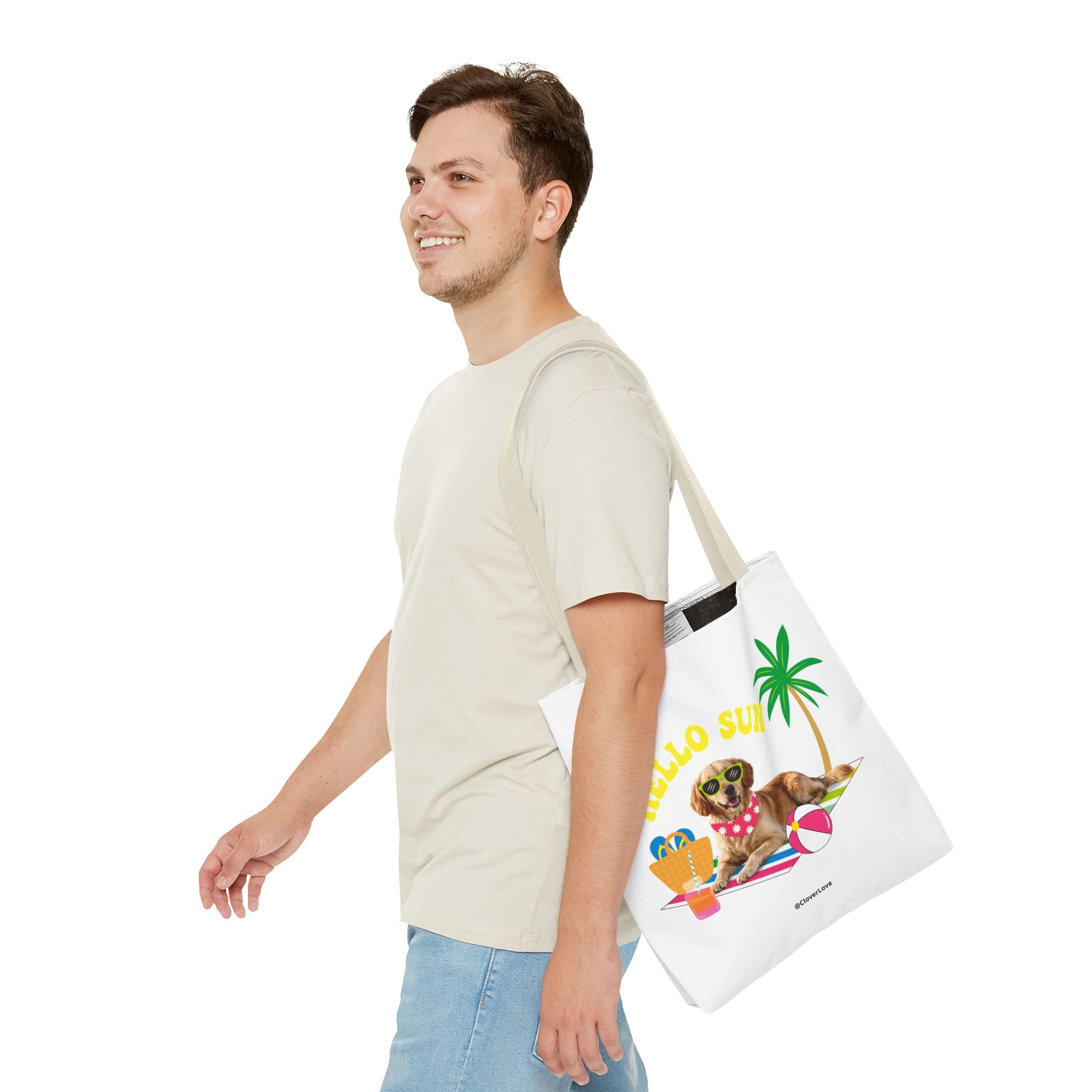 Funny Dog Tote Bag | Personalized Pet Photo Summer Canvas Bag