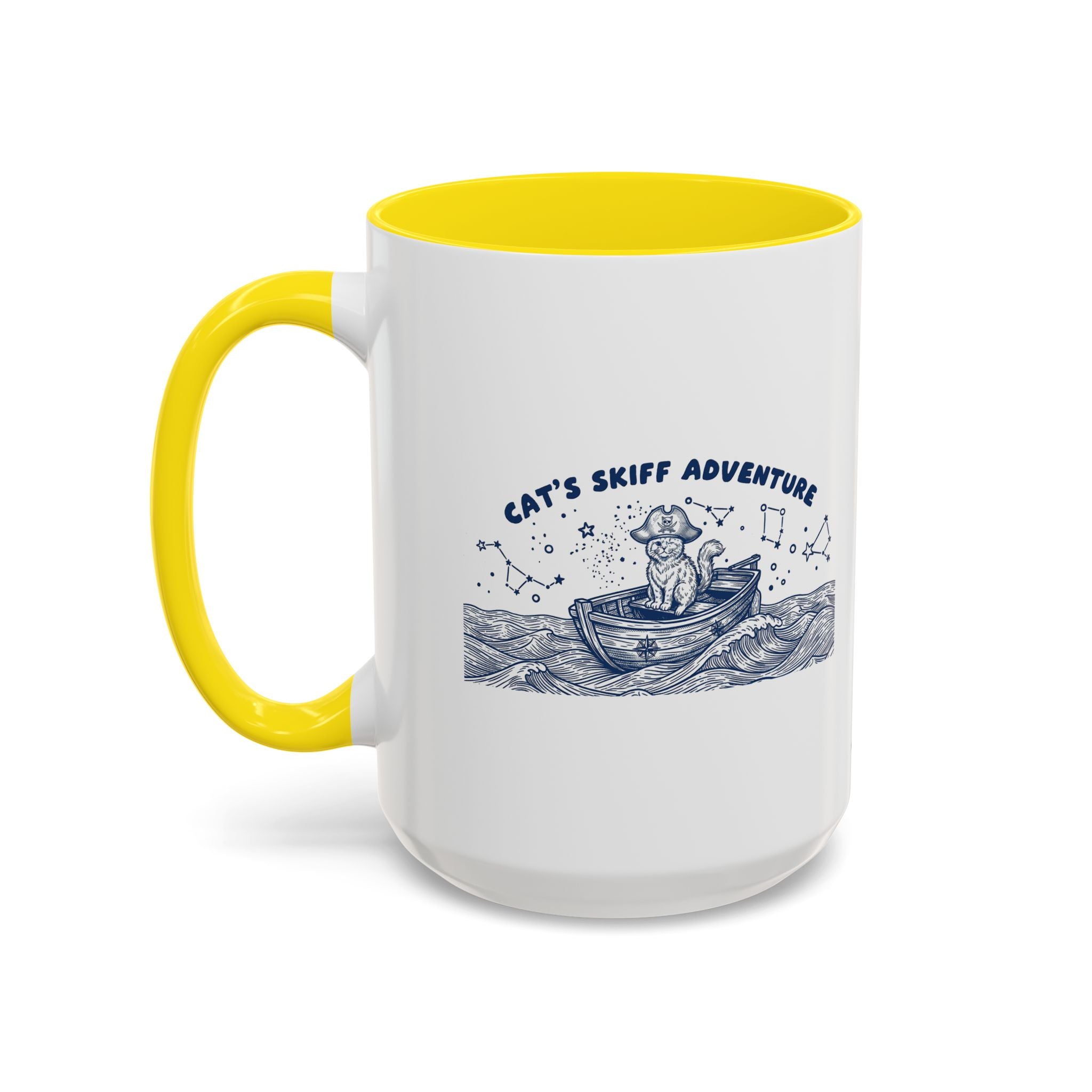 Cat's Skiff Adventure Ocean Mug - Cute Nautical Cat Lover Coffee Cup