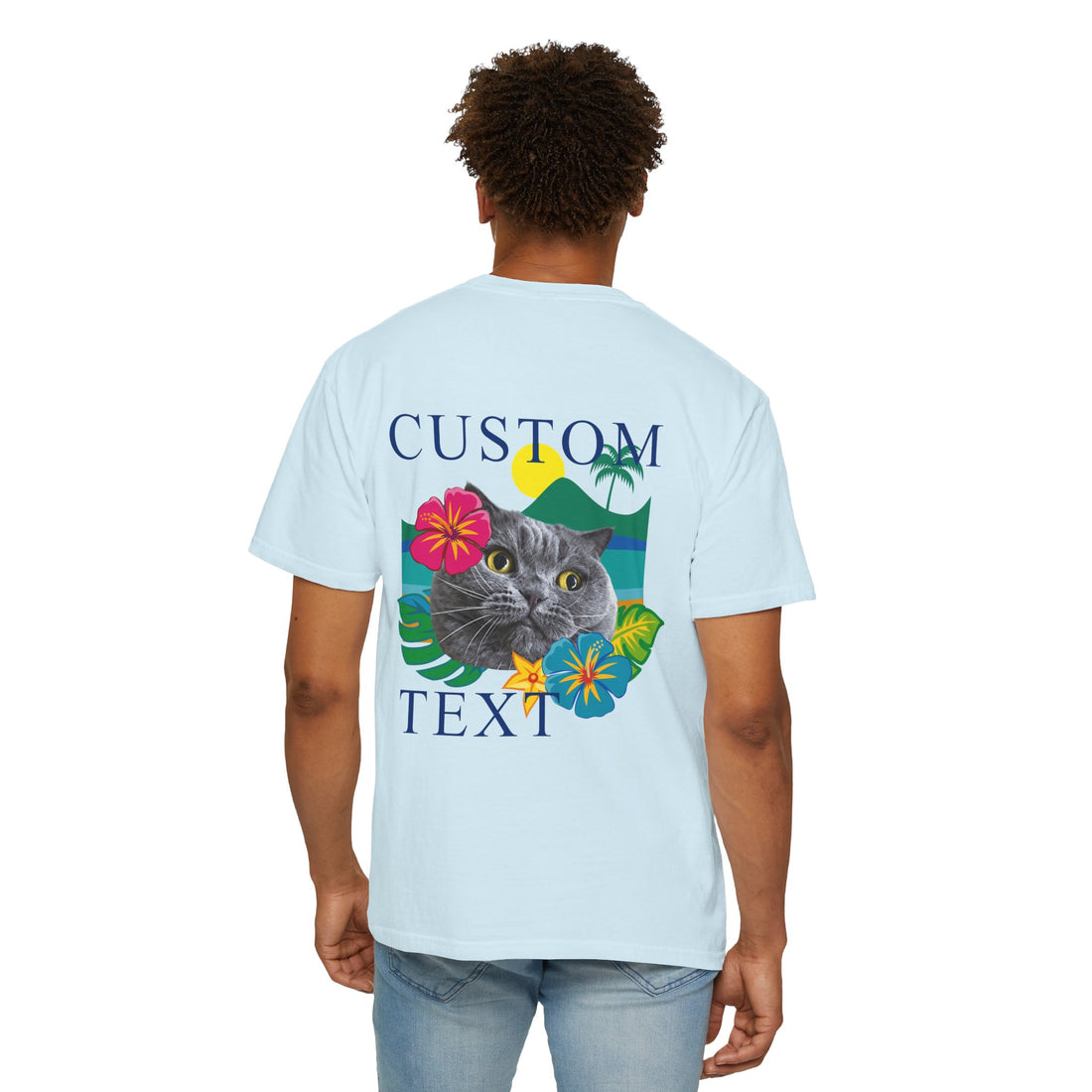 Custom Pet Summer T-Shirt -Tropical Vacation Style Pet Lover Gift