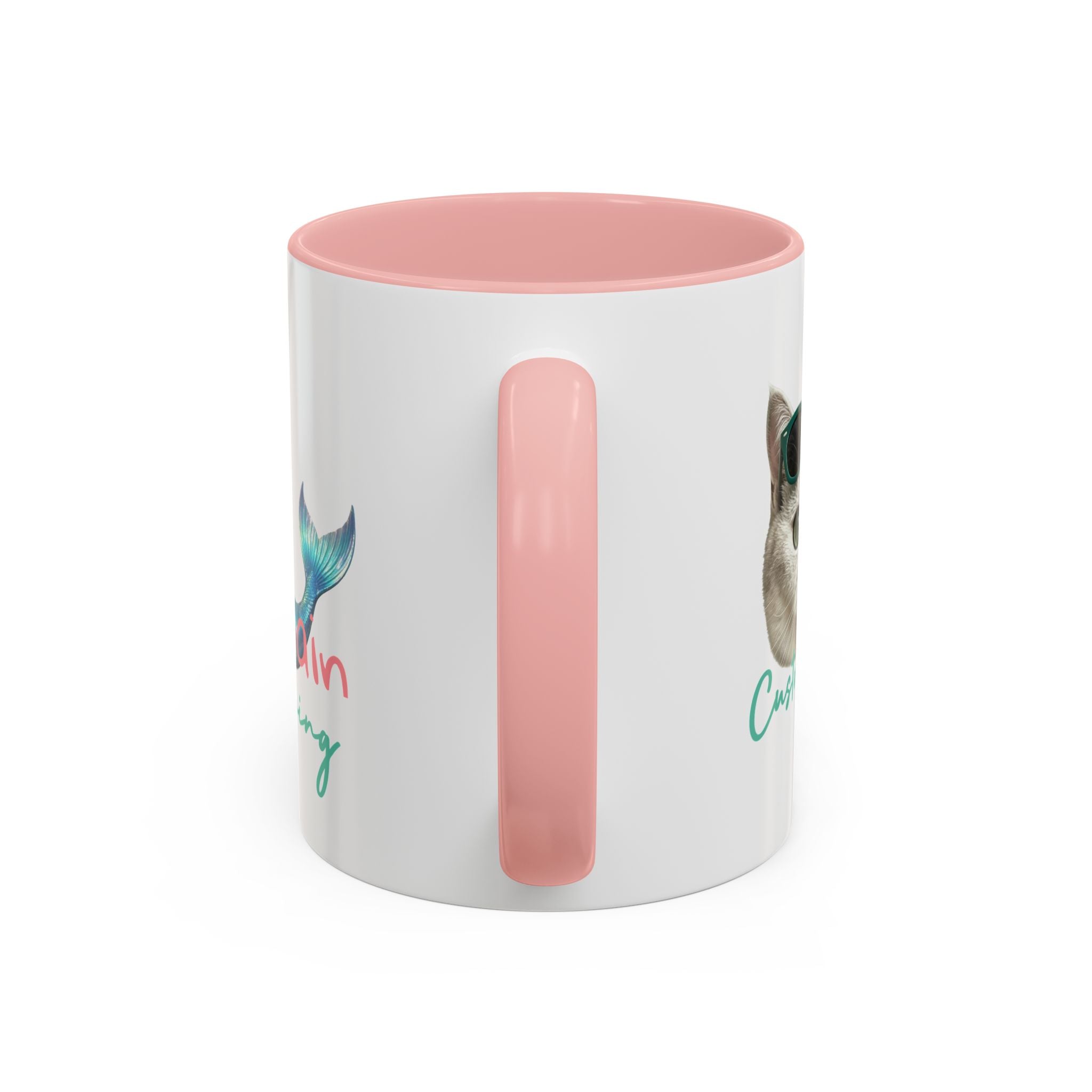 Mermaid Cat Summer Mug | Personalized Cat Coffee Cup With Custom Text