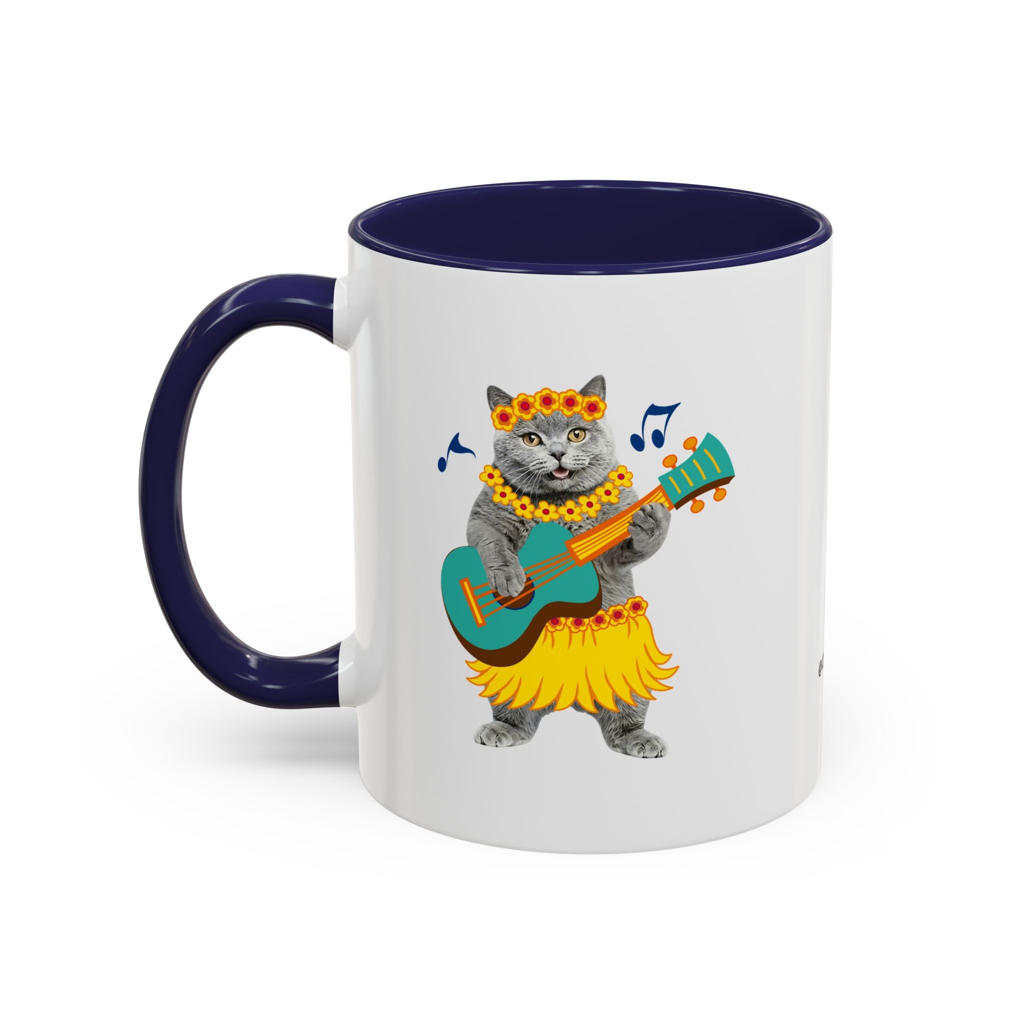 Tropical Summer Cat Mug | Personalized Pet Photo Coffee Cup With Custom Text