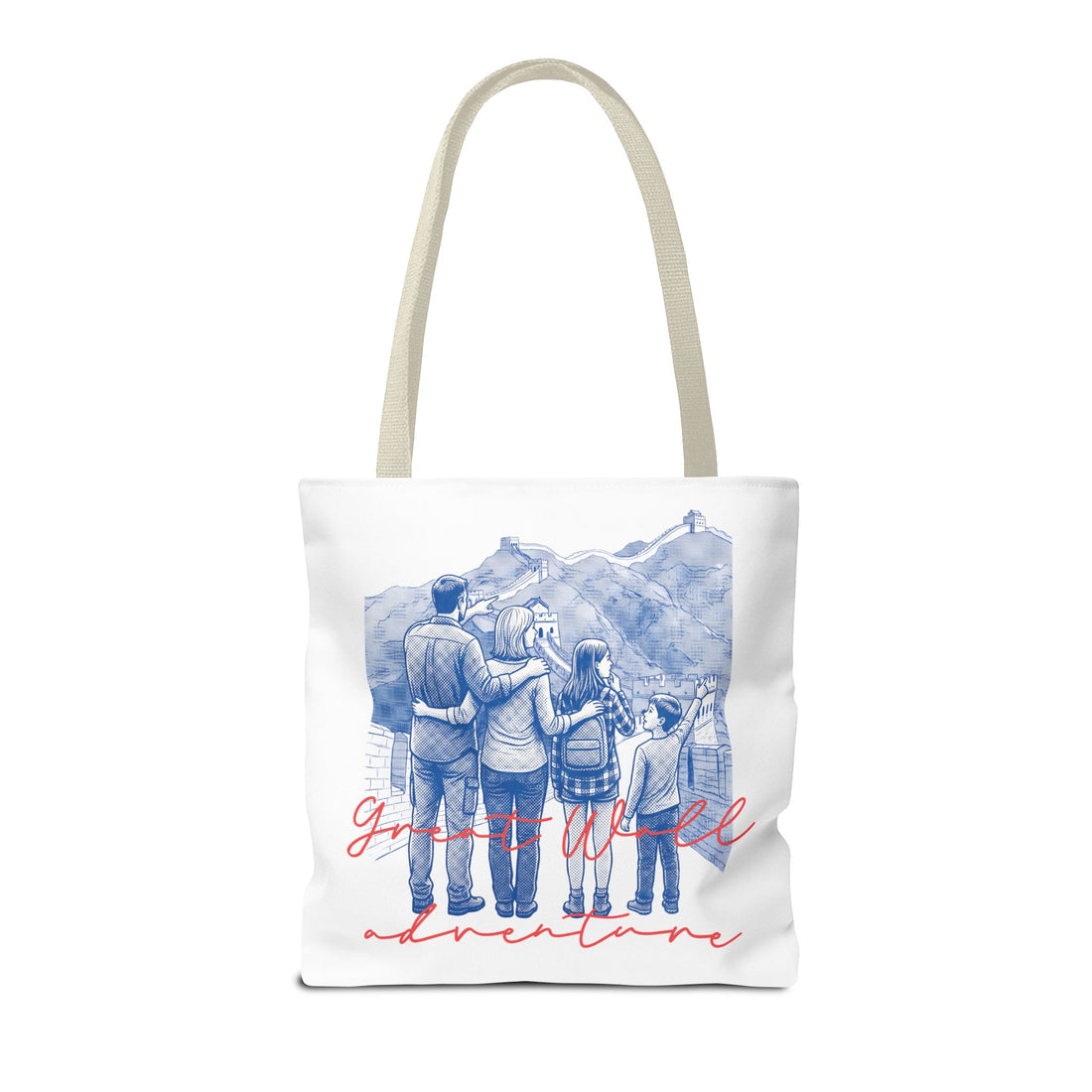 Great Wall of China Tote Bag, Family Travel Souvenir Bag, Landmark Canvas Tote