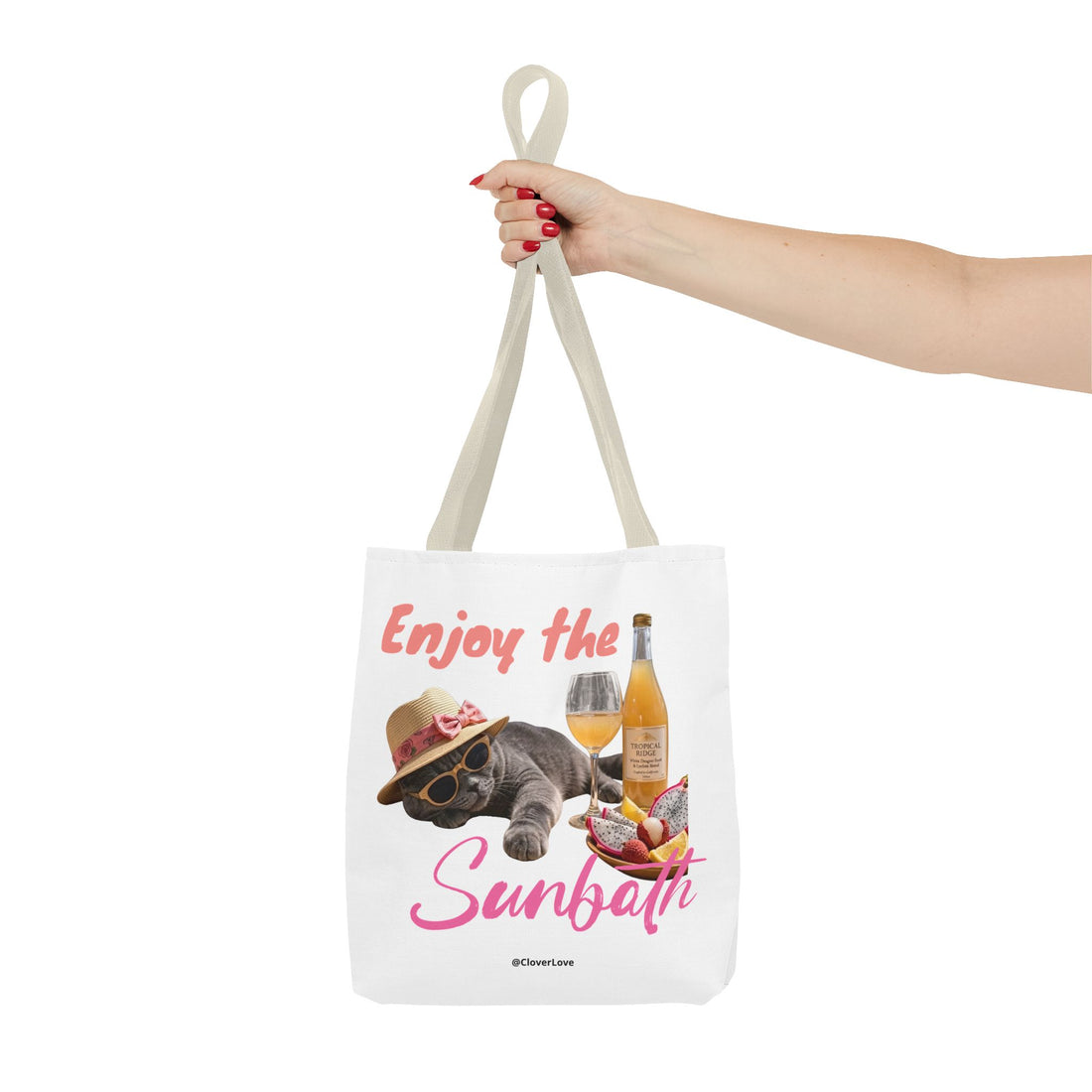 Summer Cat Tote Bag | Personalized Cat Photo Canvas Bag