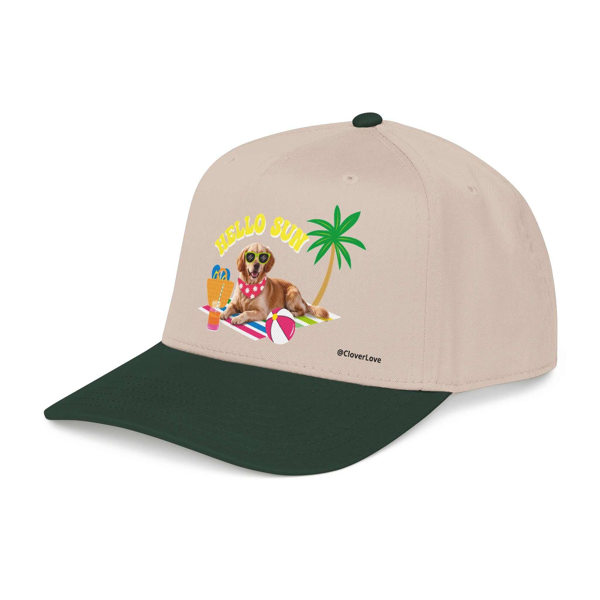 Custom Summer Dog Hat, Hello Sun Beach Puppy Baseball Cap, Personalized Pet Hat