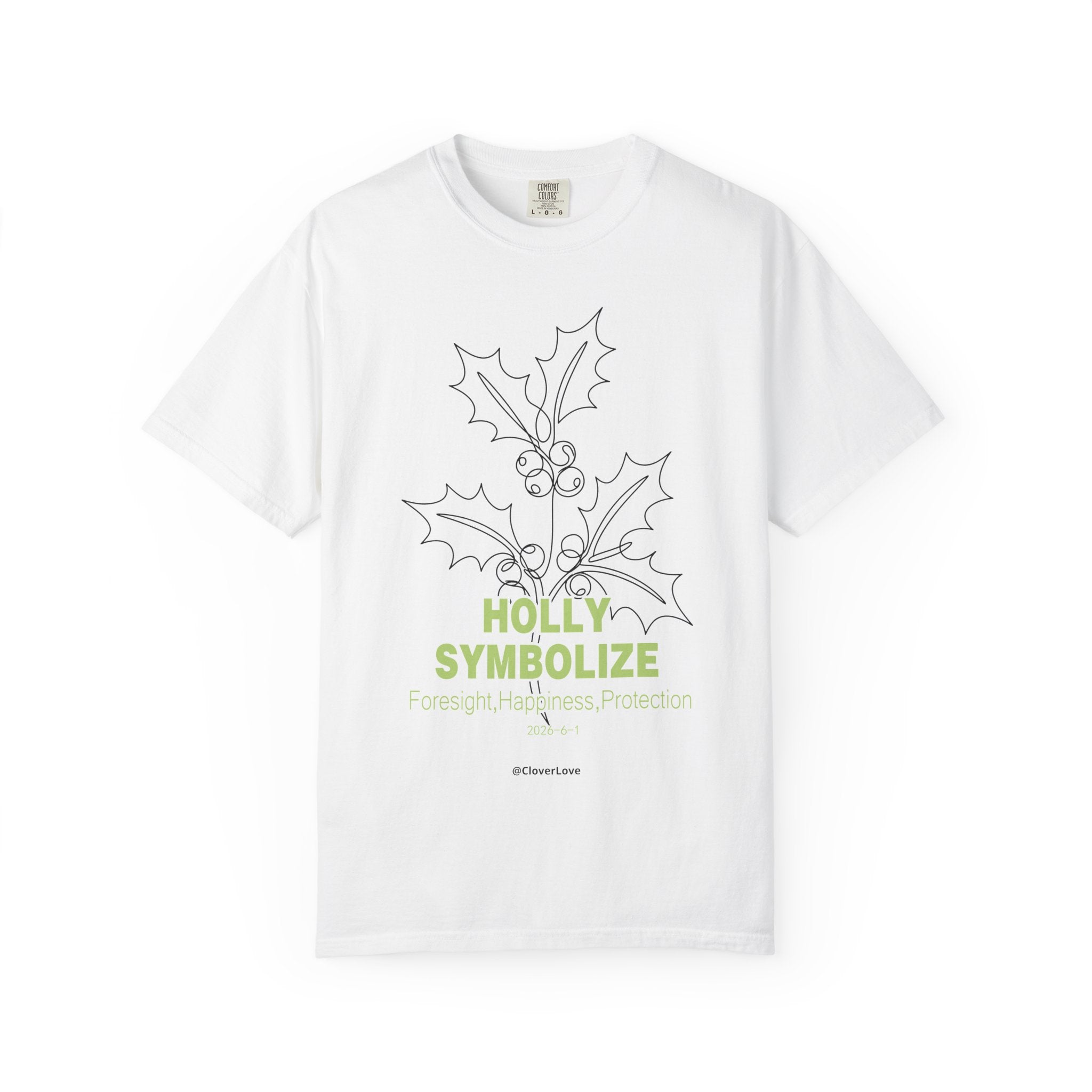 Holly Botanical T-Shirt - Winter Floral Graphic Shirt for Nature Lovers