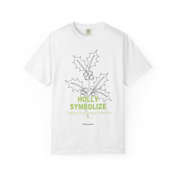 Holly Botanical T-Shirt - Winter Floral Graphic Shirt for Nature Lovers
