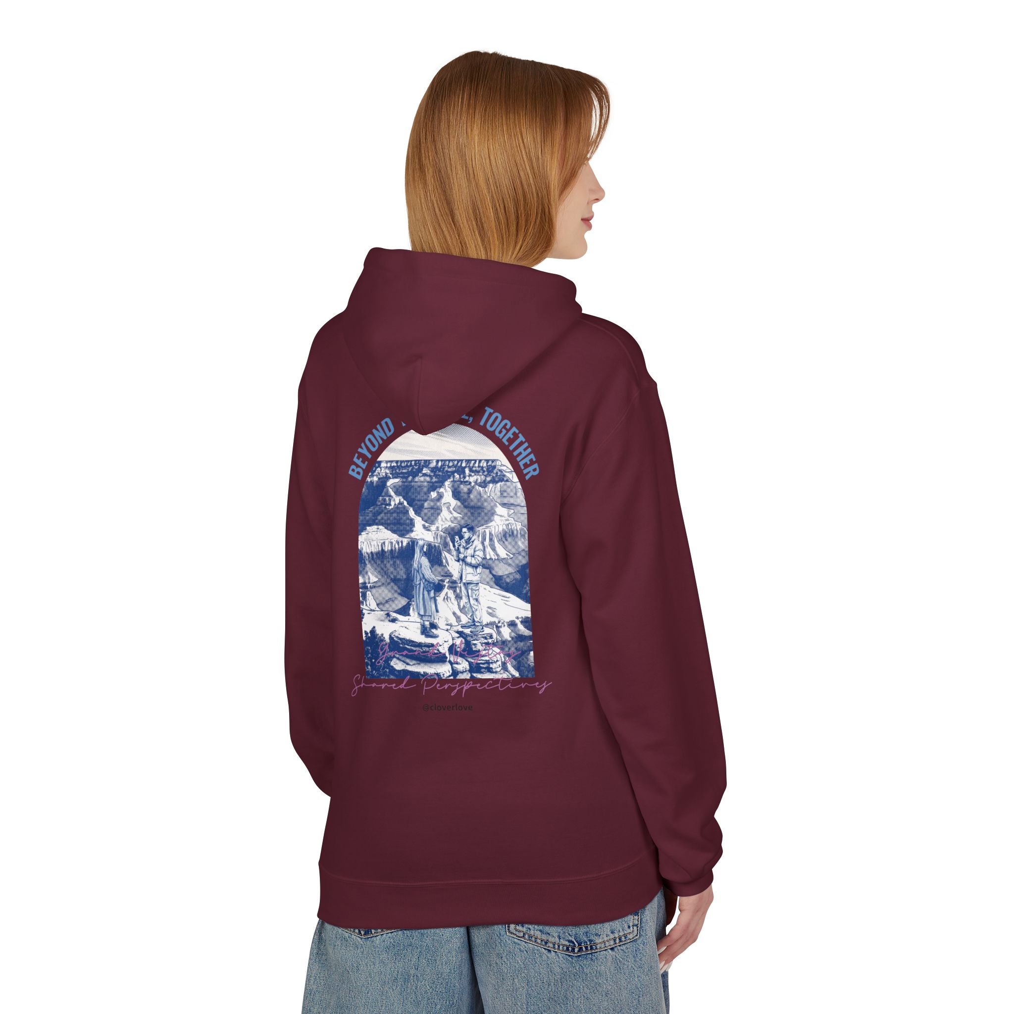 Beyond The Horizon Personalisierter Reise-Hoodie, Landschaftswahrzeichen Paar Geschenk