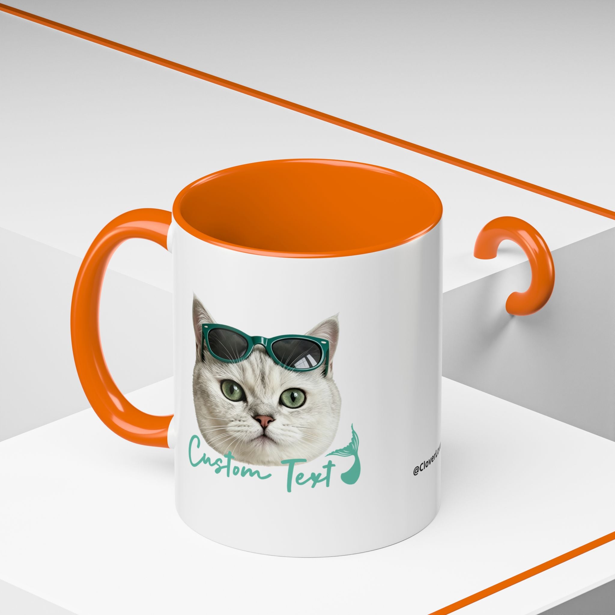 Mermaid Cat Summer Mug | Personalized Cat Coffee Cup With Custom Text