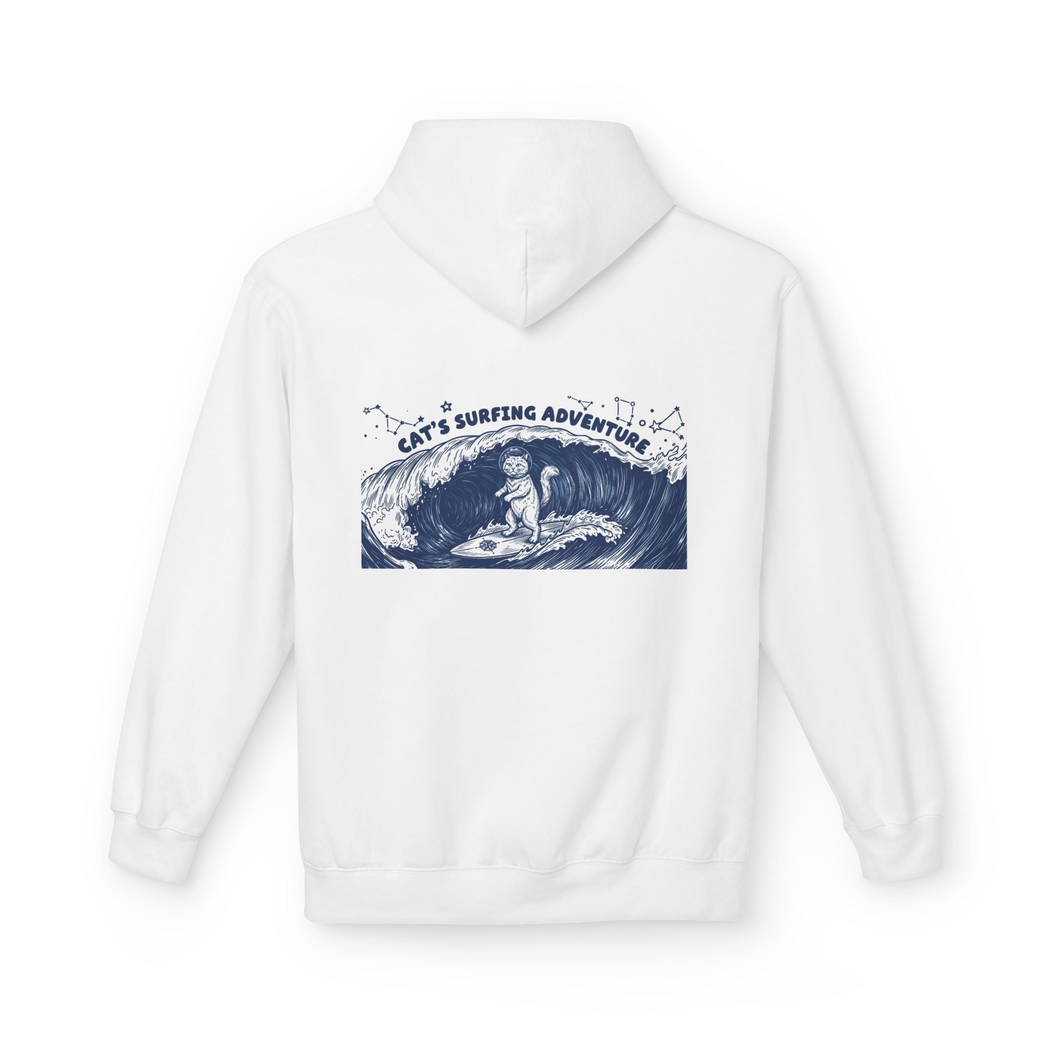 Cat's Surfing Adventure Hoodie | Vintage Ocean Graphic Sweatshirt