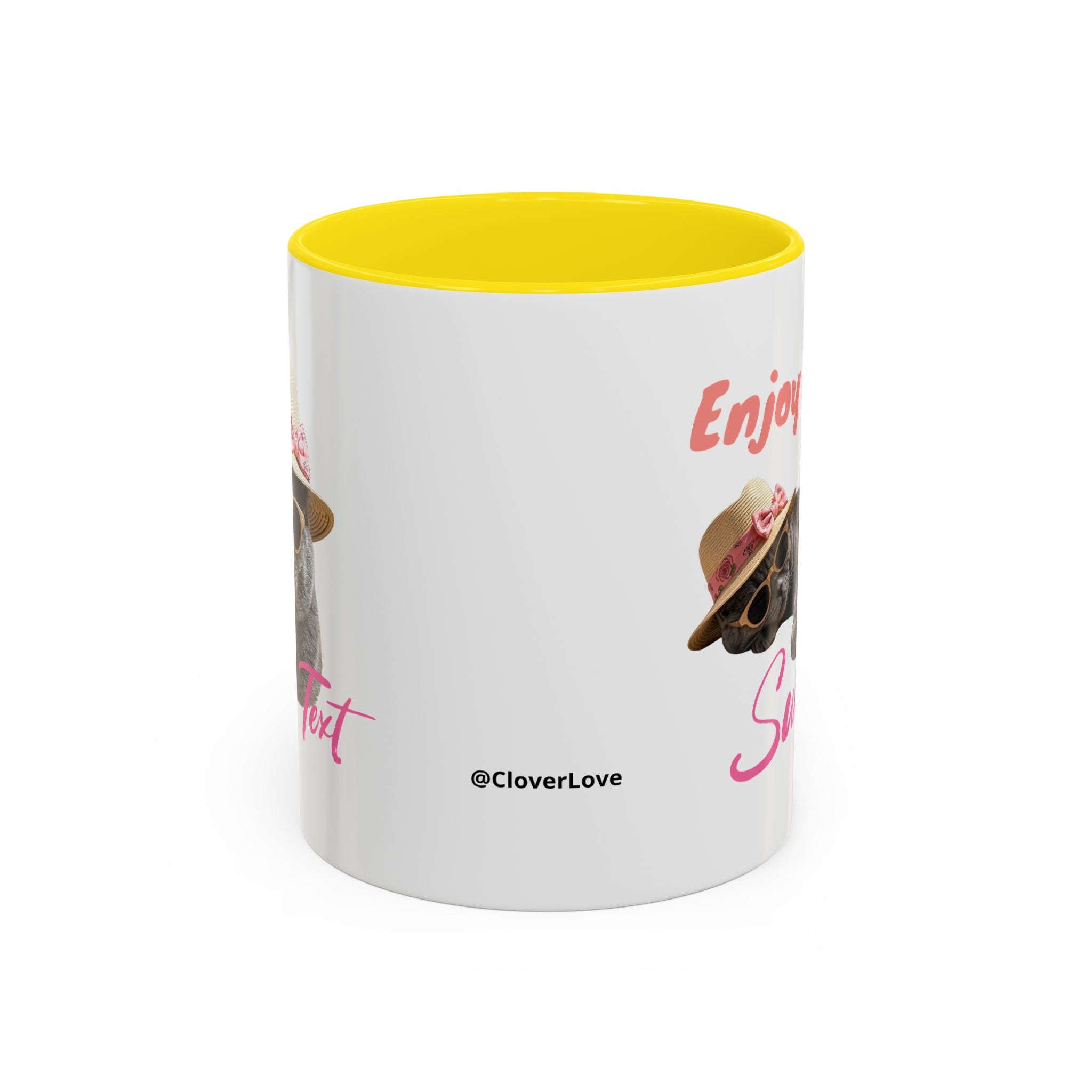 Summer Sunbathing Cat Mug | Personalized Cat Coffee Cup With Custom Text