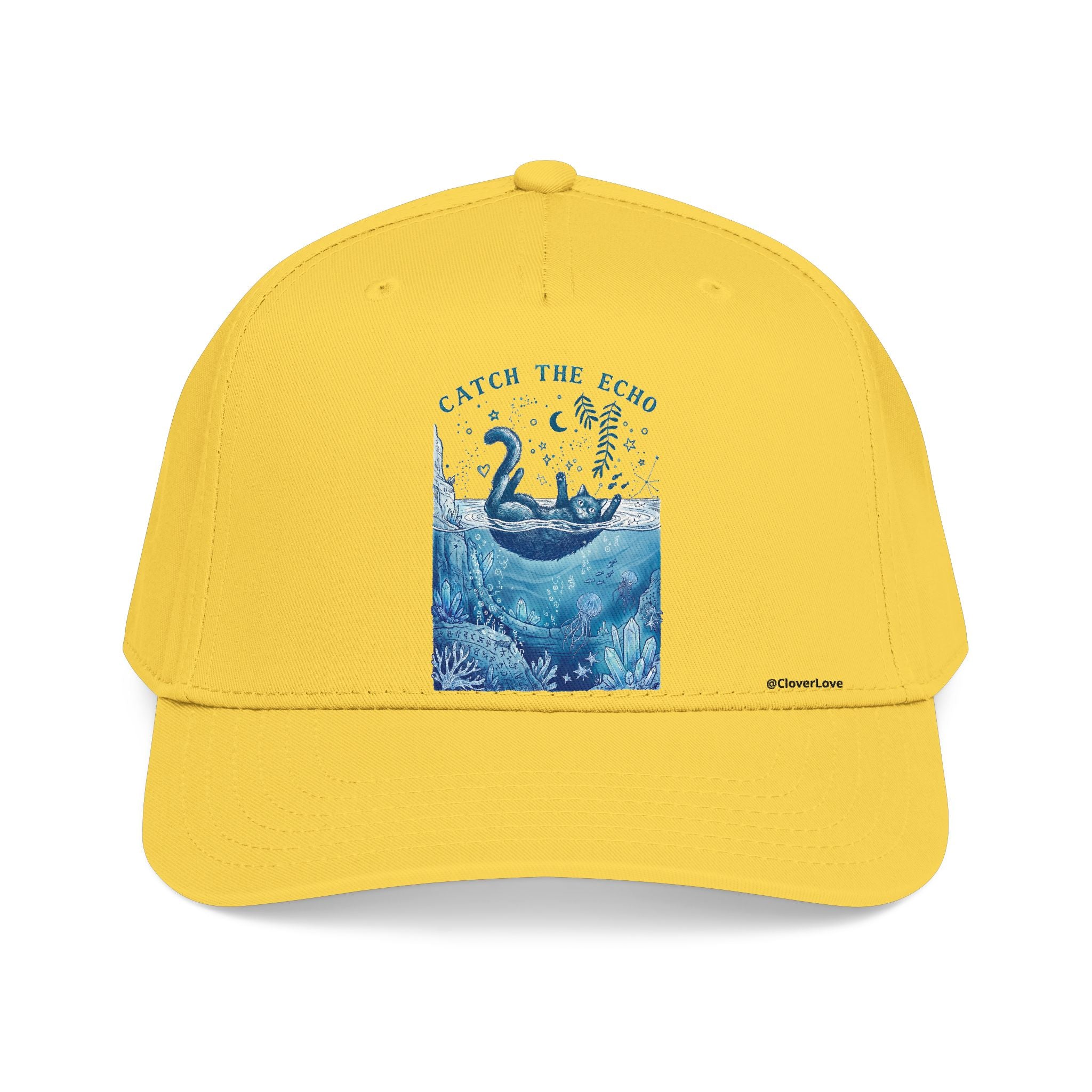 Ocean Cat Hat - Underwater Adventure Baseball Cap, Cute Cat Lover Gift, Marine Life Hat