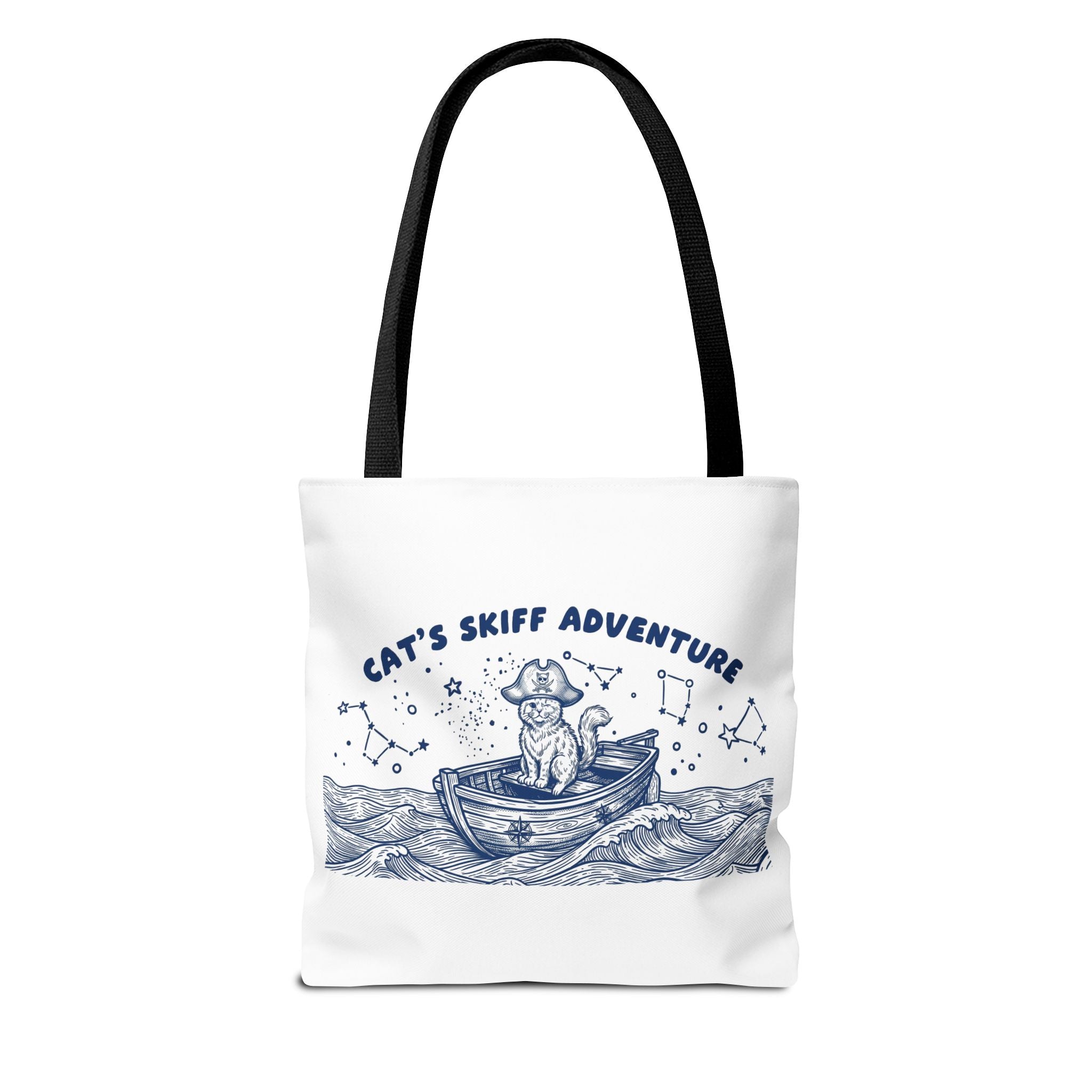 Cat's Skiff Adventure Tote Bag | Vintage Nautical Ocean Canvas Bag