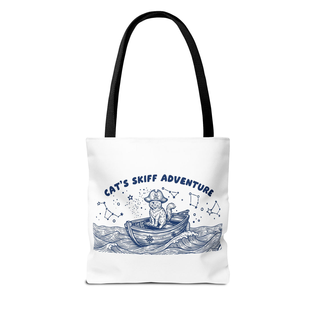 Cat's Skiff Adventure Tote Bag | Vintage Nautical Ocean Canvas Bag