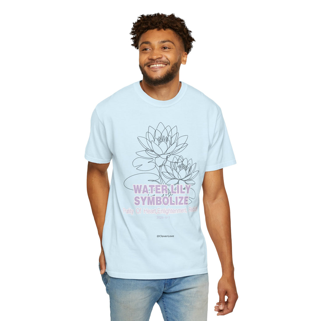 Water Lily Flower T-Shirt - Botanical Graphic Shirt for Flower Lovers