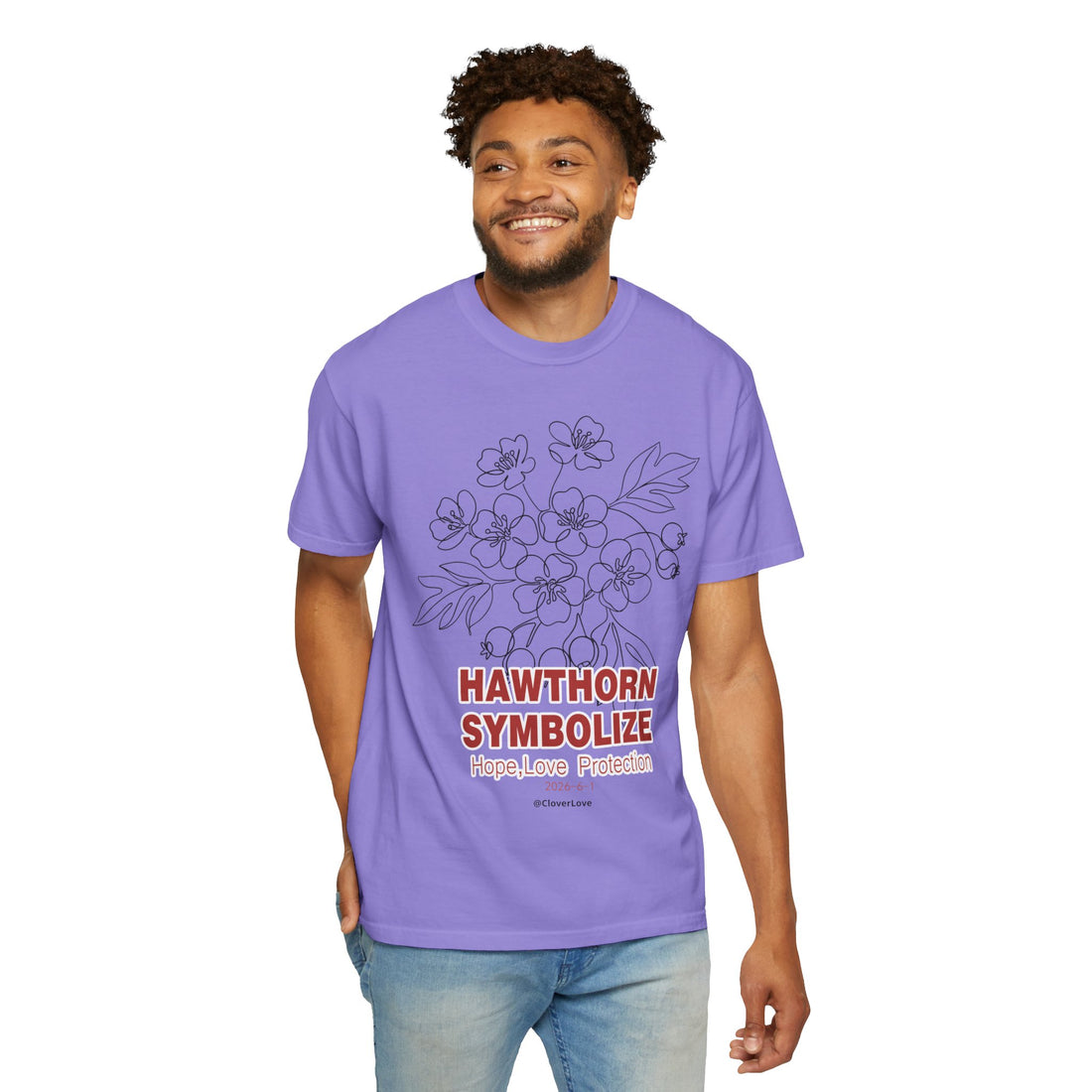 Hawthorn Flower T-Shirt - Botanical Graphic Shirt for Flower Lovers