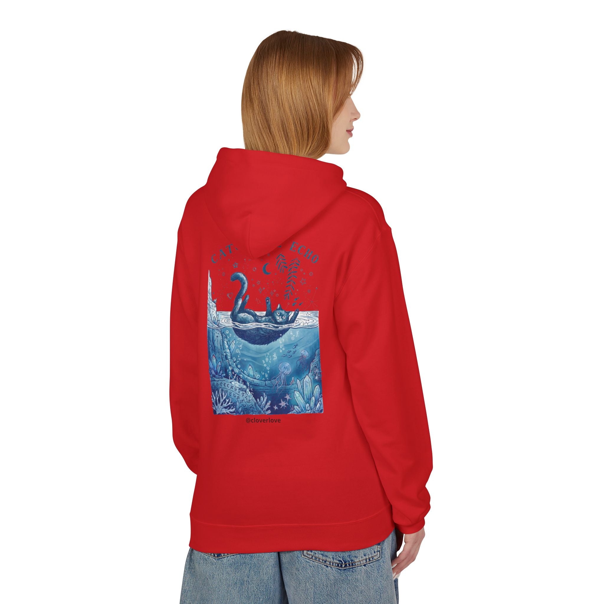 Katzen-Ozean-Abenteuer-Kapuzenpullover | Vintage Unterwasser-Grafik-Sweatshirt