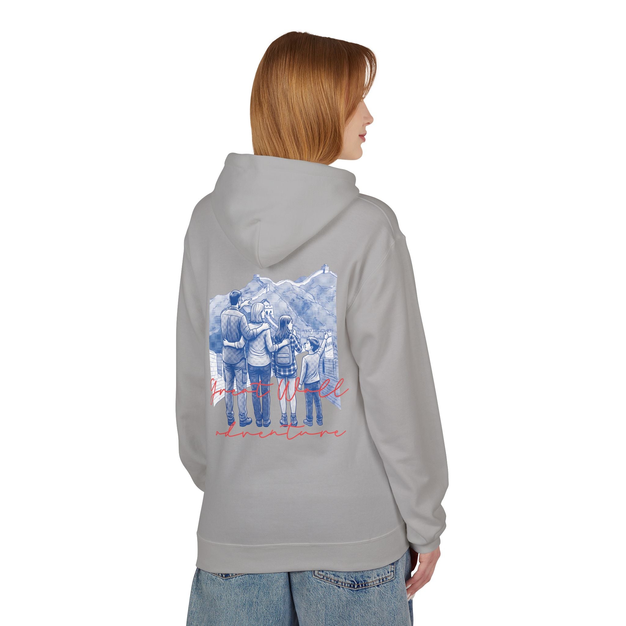 Great Wall Family Adventure Hoodie – Vintage Travel Landmark Graphic Pullover Sweatshirt