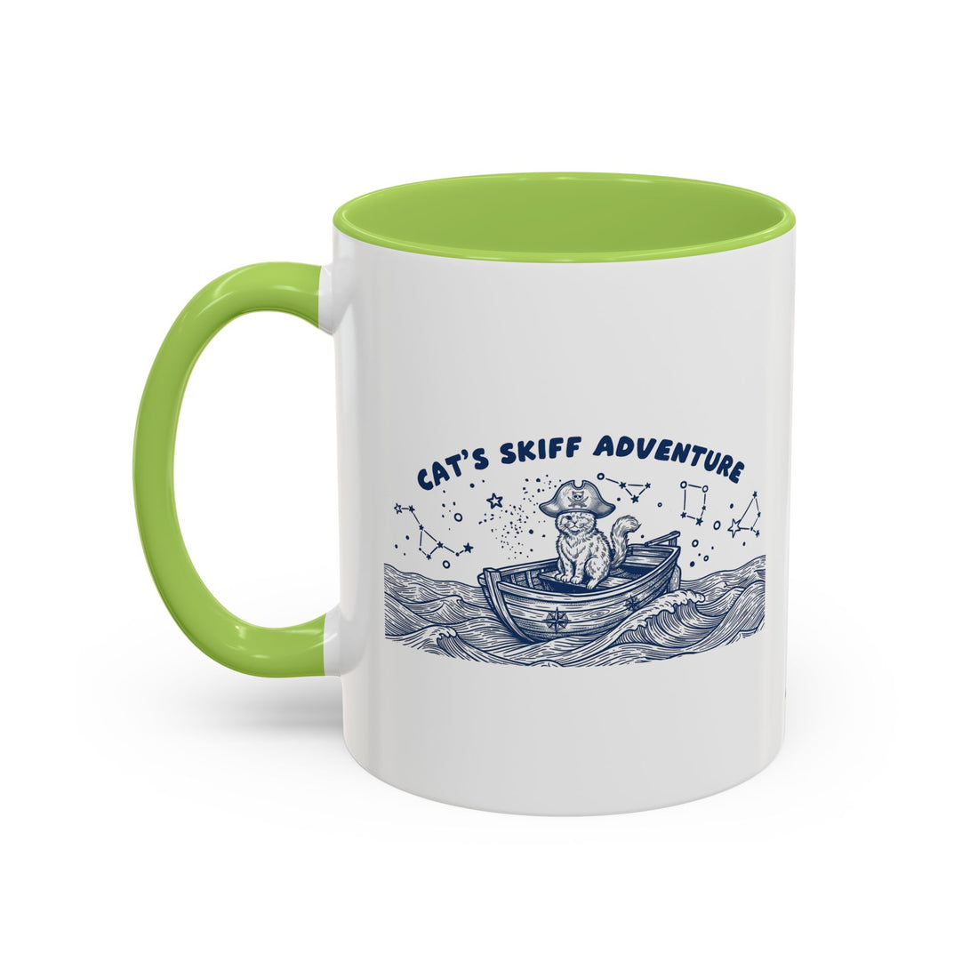 Cat's Skiff Adventure Ocean Mug - Cute Nautical Cat Lover Coffee Cup