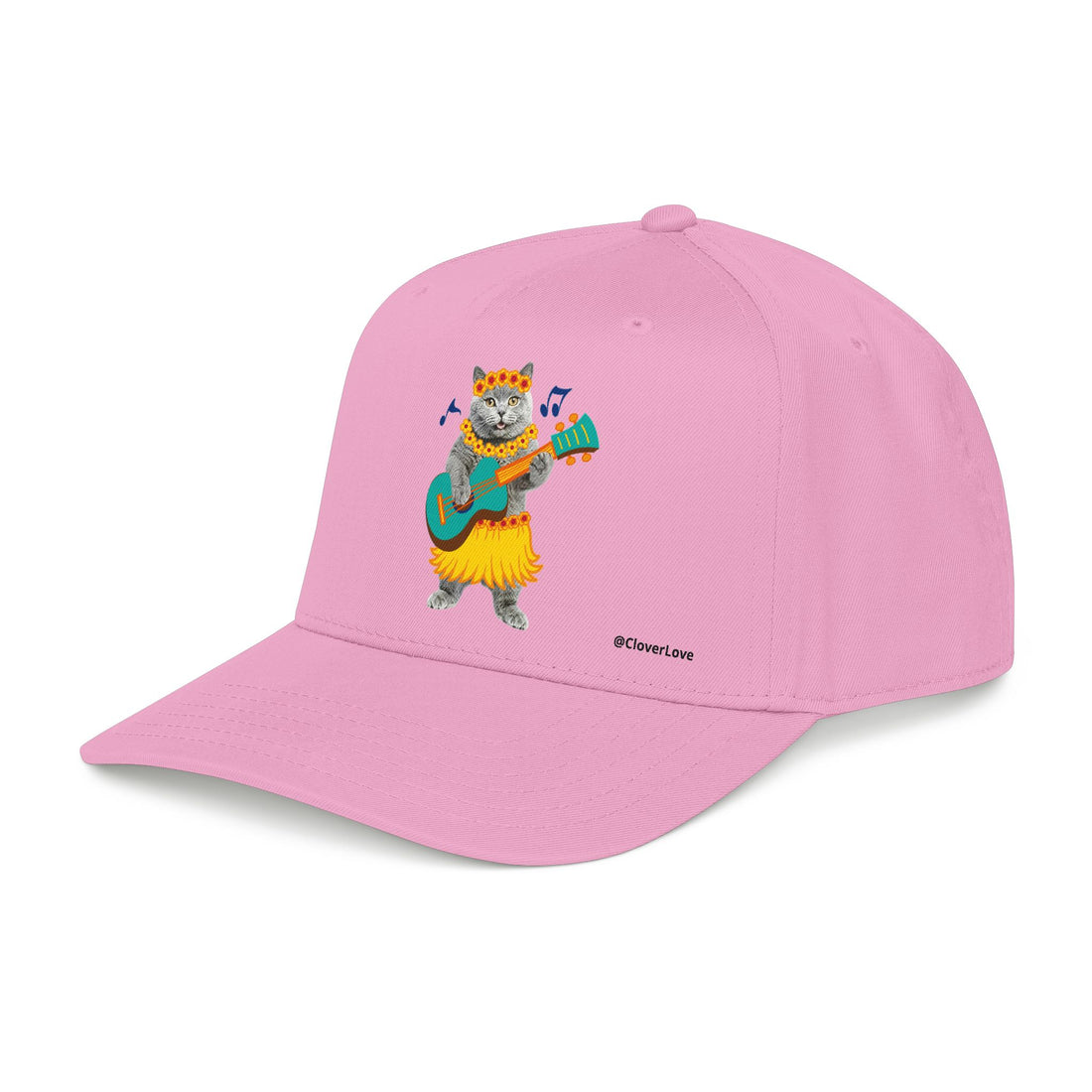 Summer Cat Guitar Hat – Personalized Pet Lover Baseball Cap, Fun Beach Vacation Gift