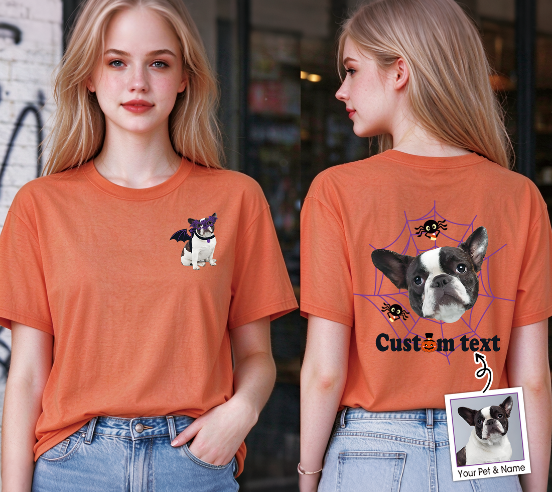 Custom Halloween Spider Web Pet T-Shirt