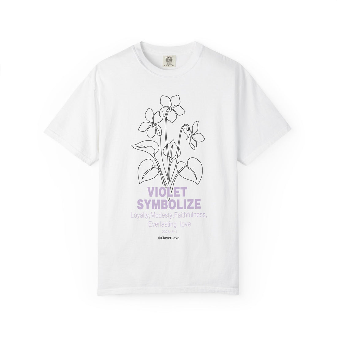 Violet Flower T-Shirt - Botanical Graphic Shirt for Flower Lovers