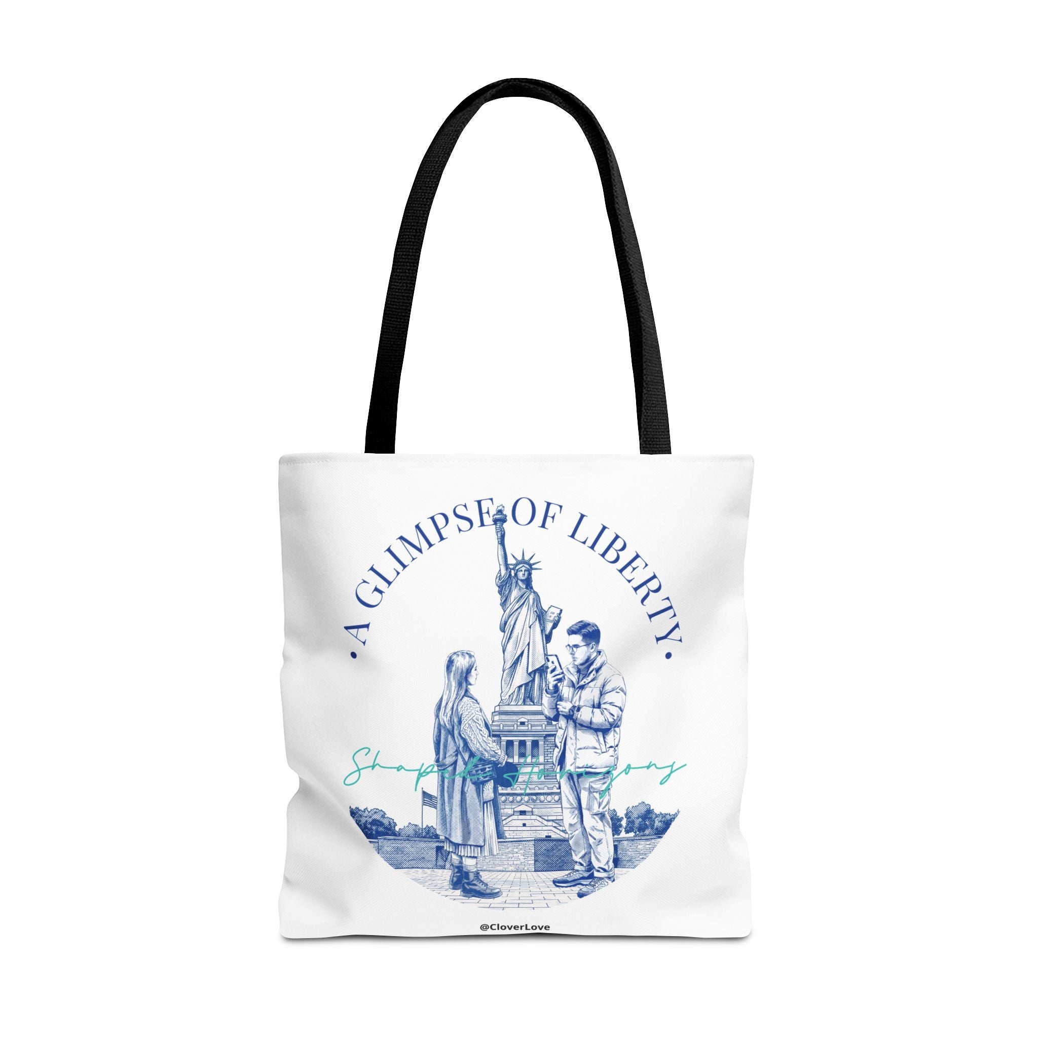 A Glimpse Of Liberty Travel Tote Bag | Statue of Liberty New York Canvas Tote Bag