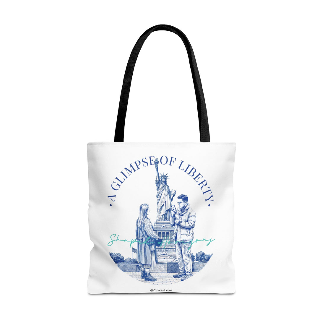 A Glimpse Of Liberty Travel Tote Bag | Statue of Liberty New York Canvas Tote Bag