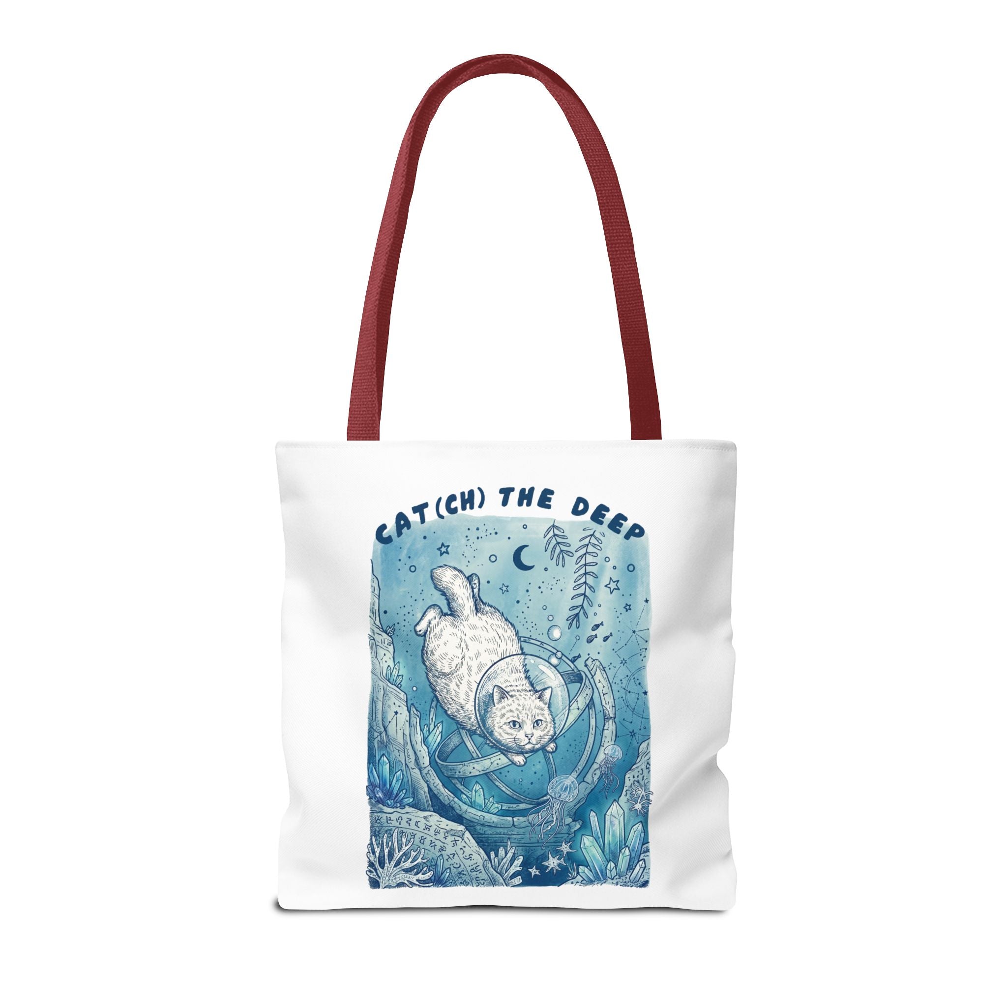 Cat Deep Sea Adventure Tote Bag | Vintage Ocean Explorer Canvas Bag