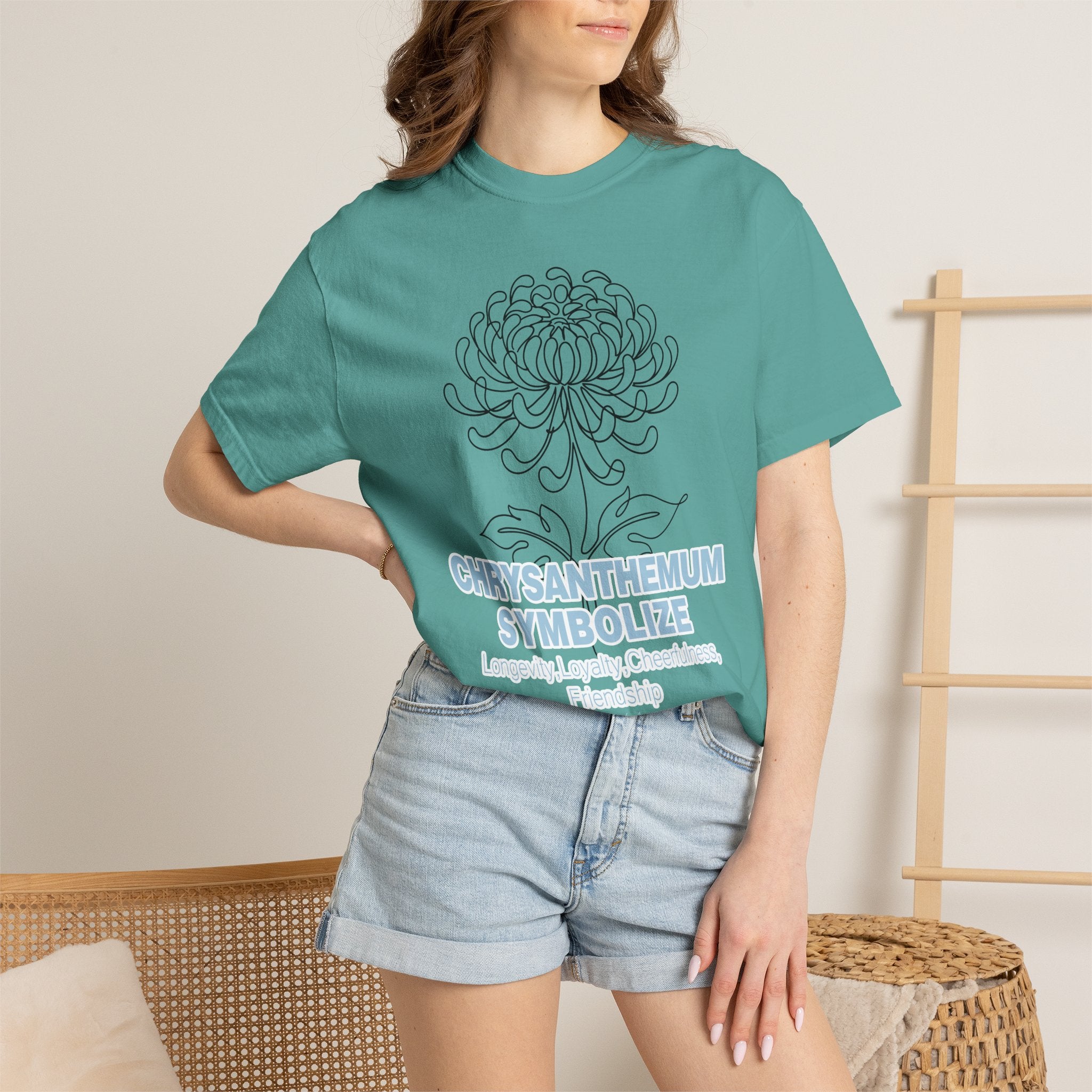 Chrysanthemum Flower T-Shirt - Botanical Graphic Shirt for Flower Lovers