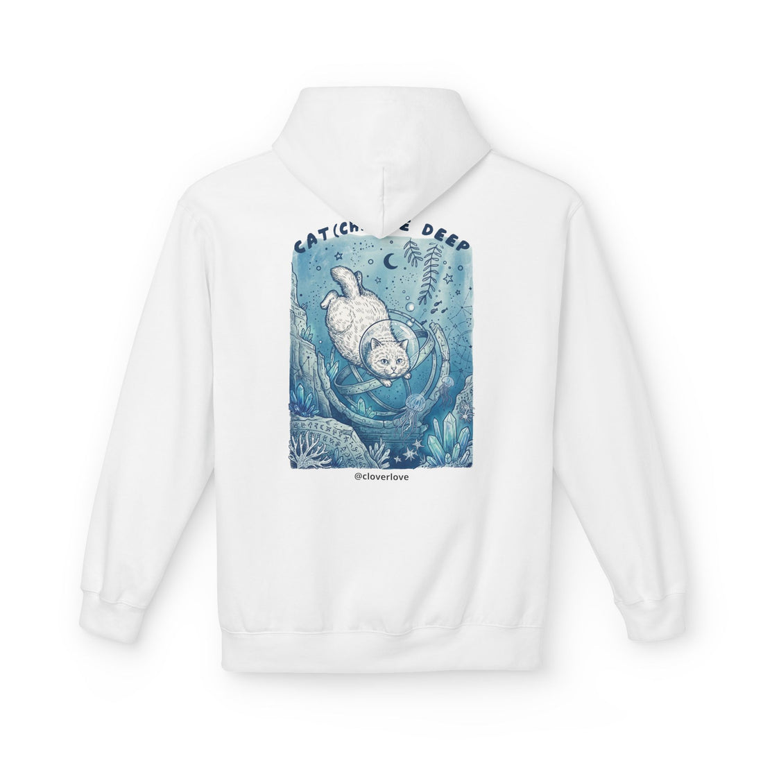 Katzen-Tiefseeabenteuer-Kapuzenpulli | Vintage Ozeanforscher Grafik-Sweatshirt