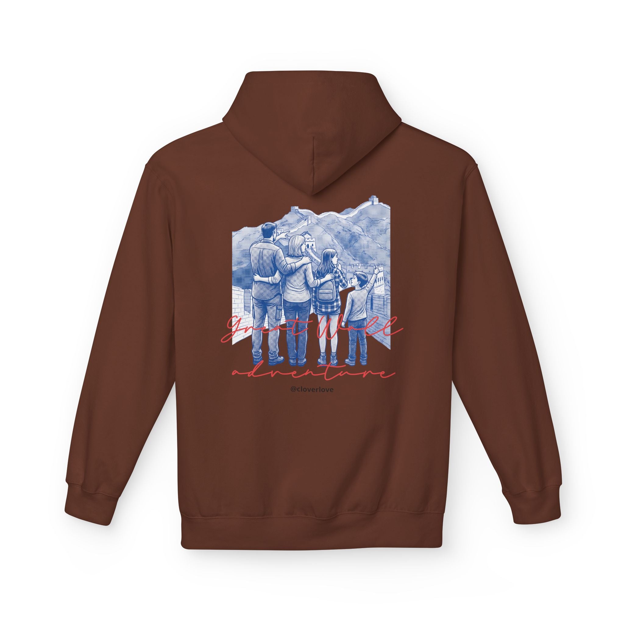 Große Mauer Familienabenteuer Hoodie – Vintage Reise Wahrzeichen Grafik Pullover Sweatshirt