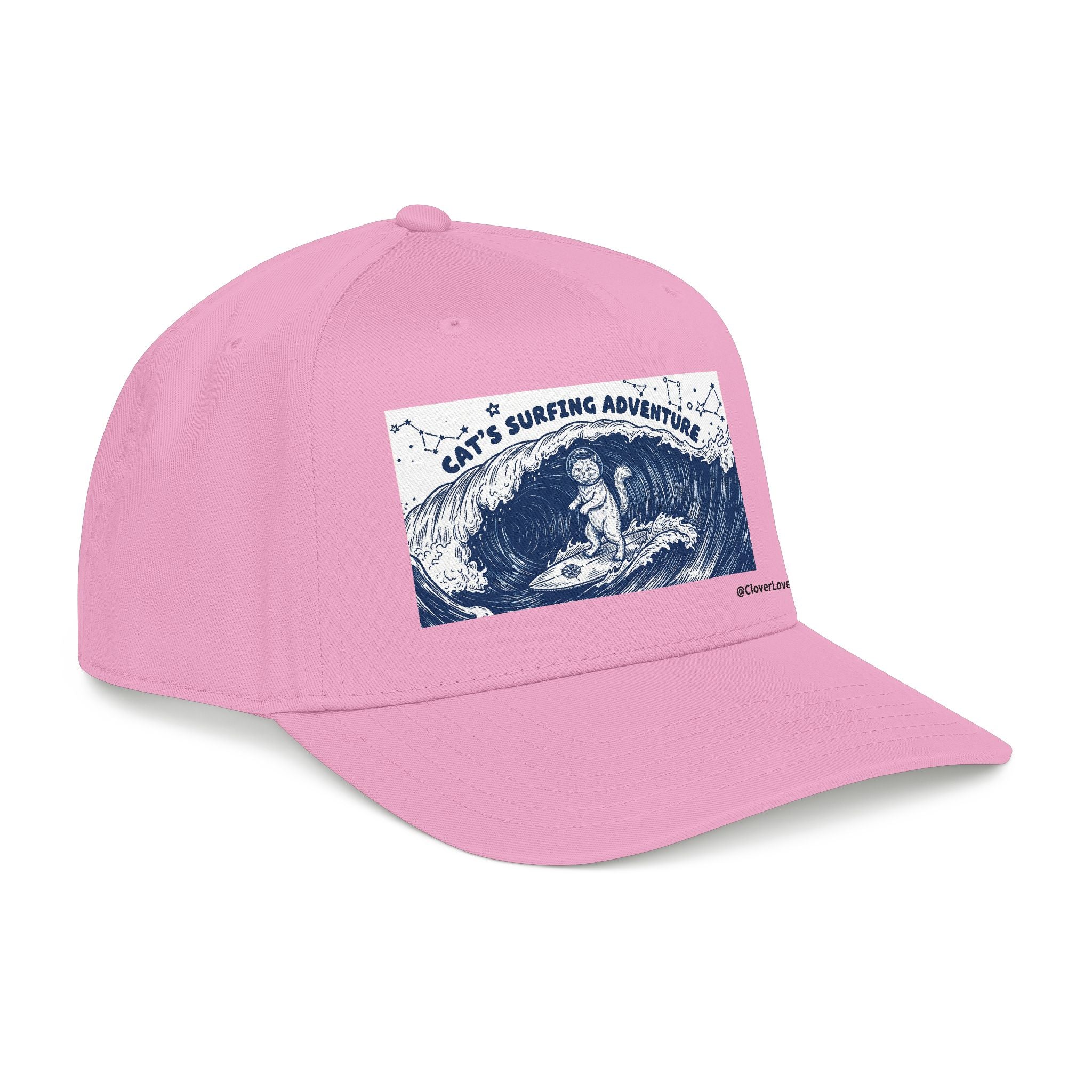 Cat Surfing Hat - Ocean Adventure Baseball Cap, Cute Cat Lover Gift