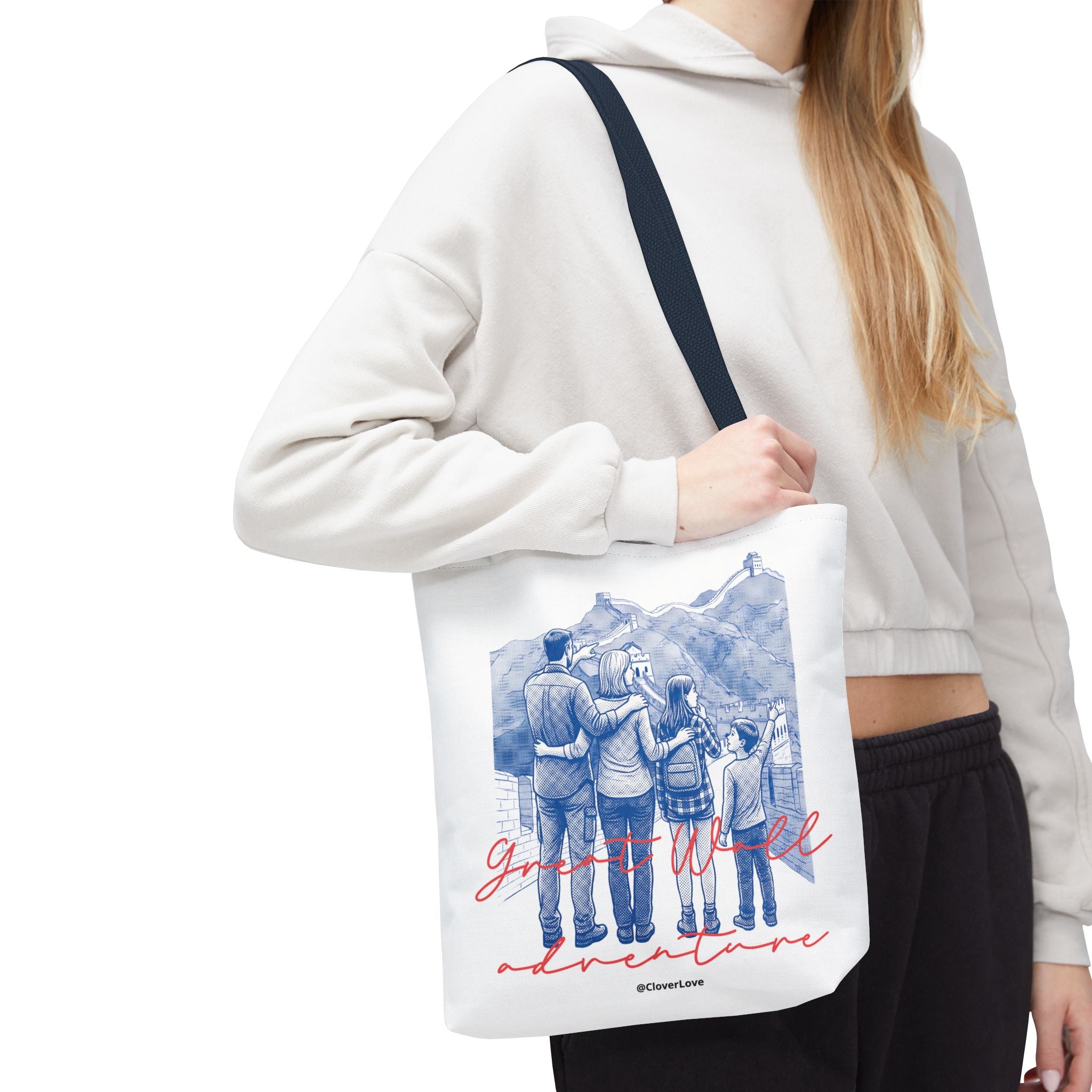 Great Wall of China Tote Bag, Family Travel Souvenir Bag, Landmark Canvas Tote